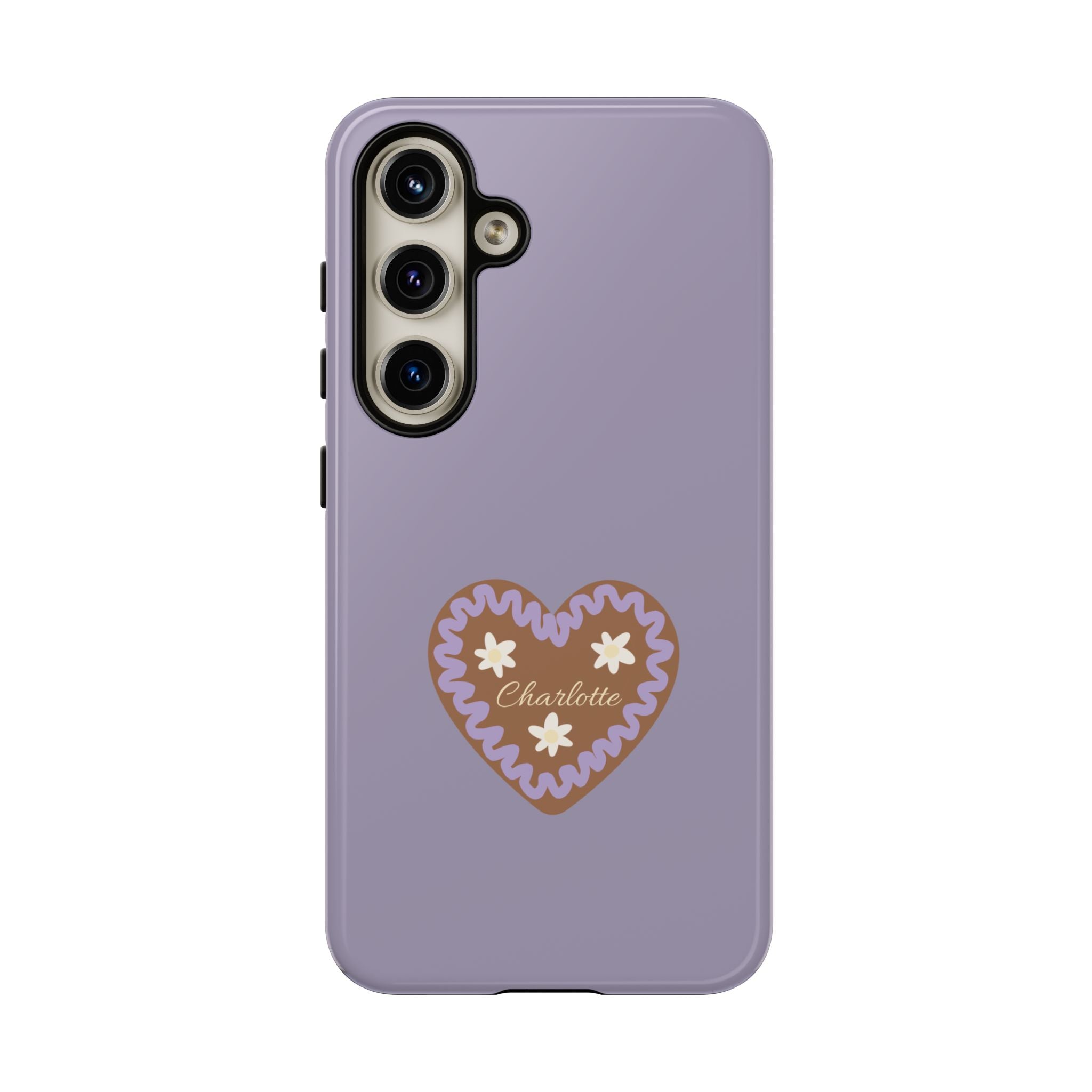 WIESNHERZ LAVENDEL – Personalisierte Handyhülle mit Dual-Layer-Schutz