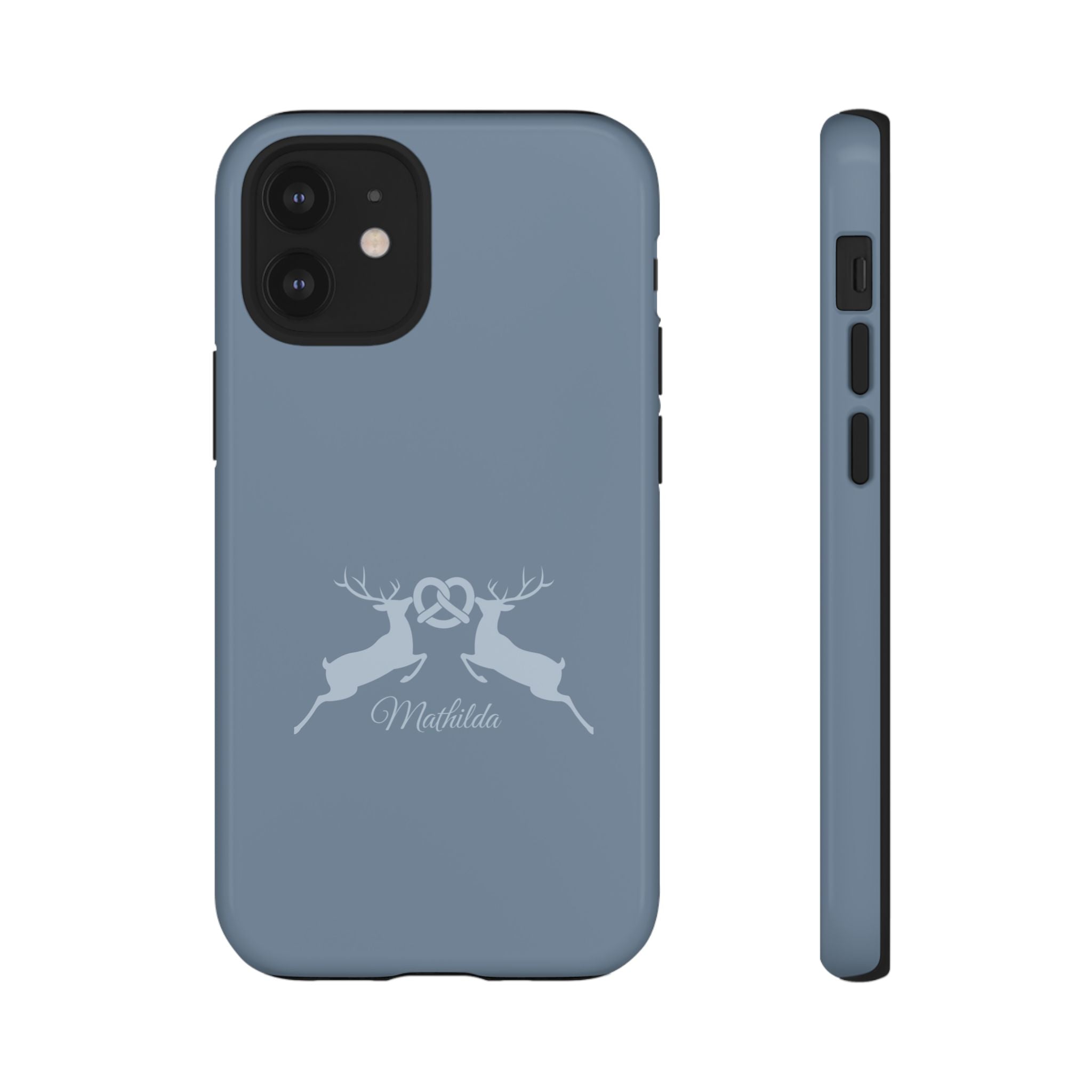 HIRSCH TAUBENBLAU – Personalisierte Handyhülle mit Dual-Layer-Schutz