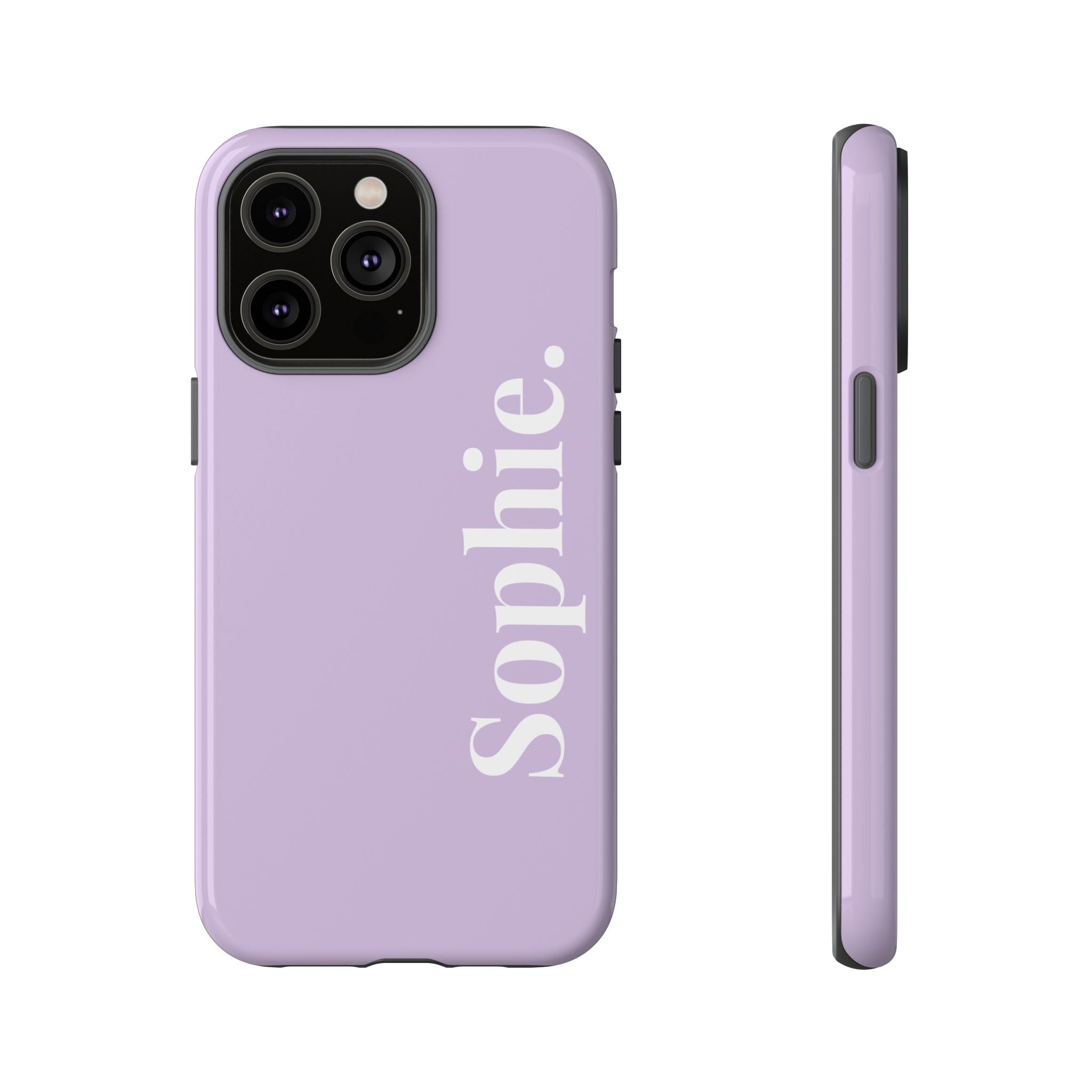 LAVENDEL BOLD NAME – Personalisierte Handyhülle mit Dual-Layer-Schutz