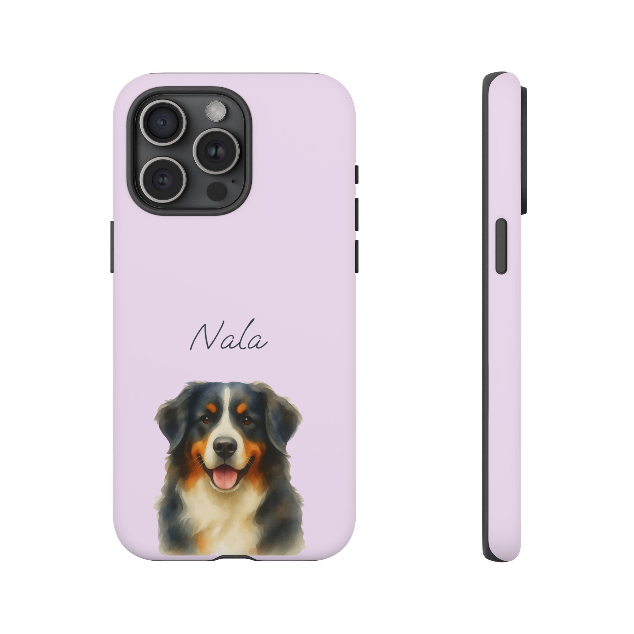 Pet Aquarell Lavendel – Personalisierte Handyhülle mit Dual-Layer-Schutz