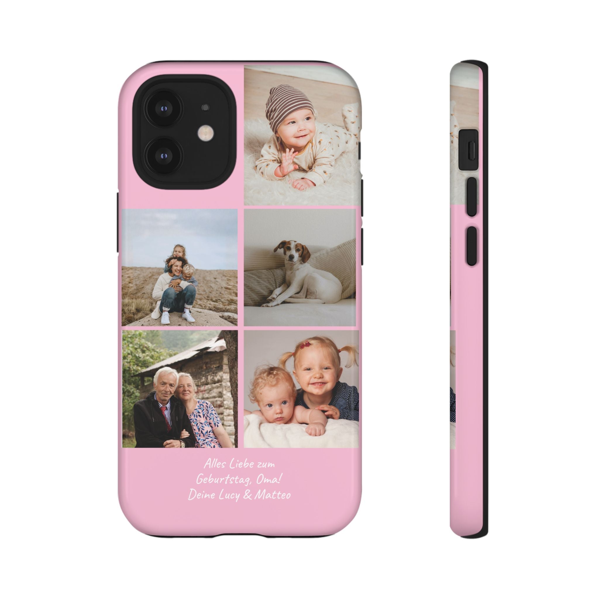 PINK PHOTO COLLAGE – Personalisierte Foto Handyhülle mit Dual-Layer-Schutz
