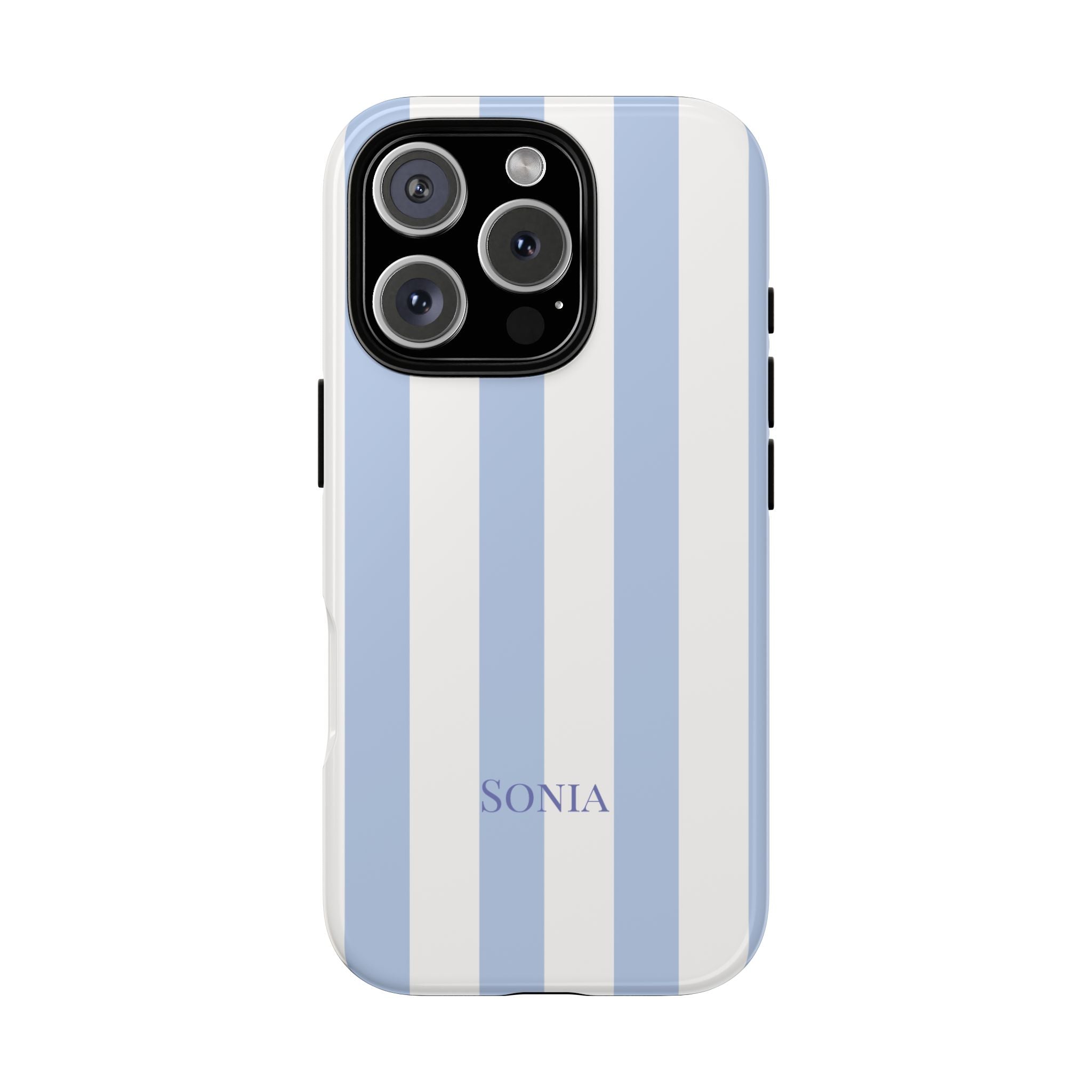 LIGHT BLUE STRIPES – Personalisierte Handyhülle mit Dual-Layer-Schutz