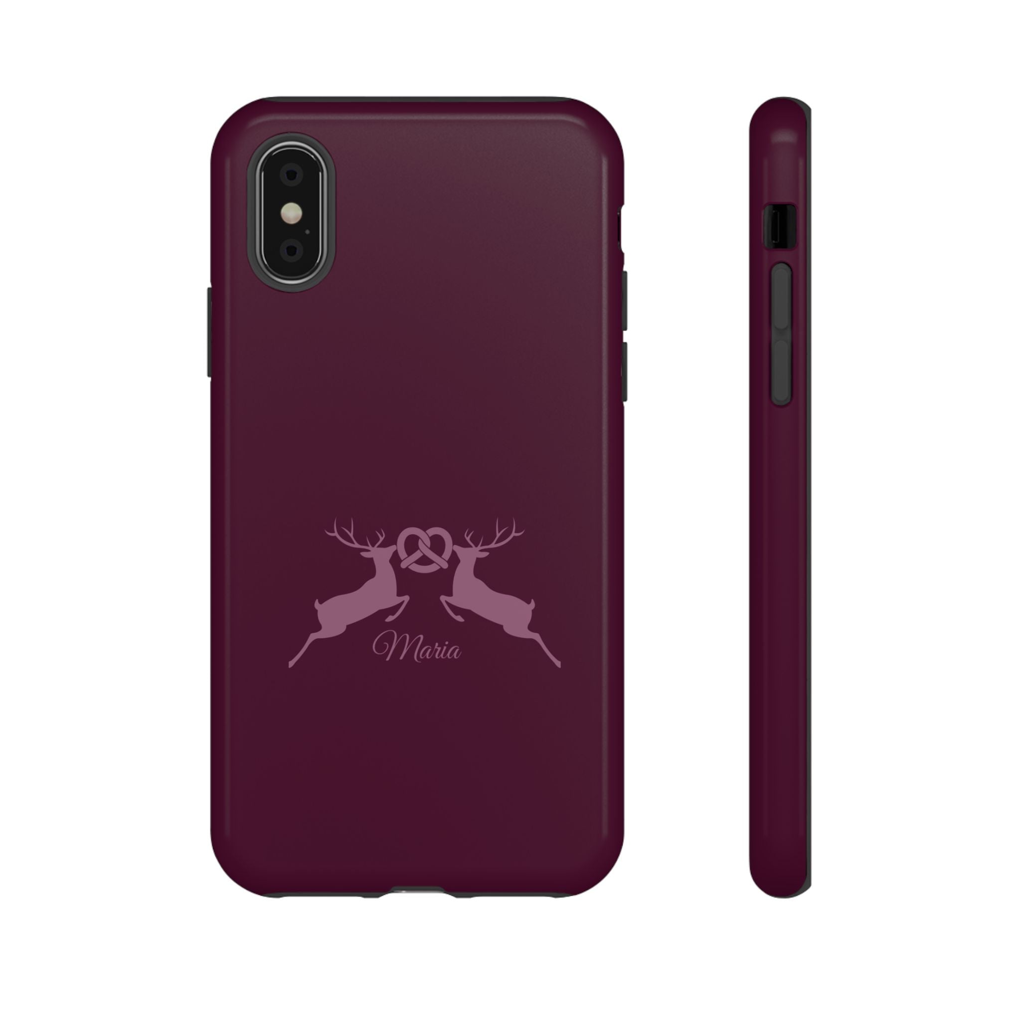 HIRSCH AUBERGINE – Personalisierte Handyhülle mit Dual-Layer-Schutz