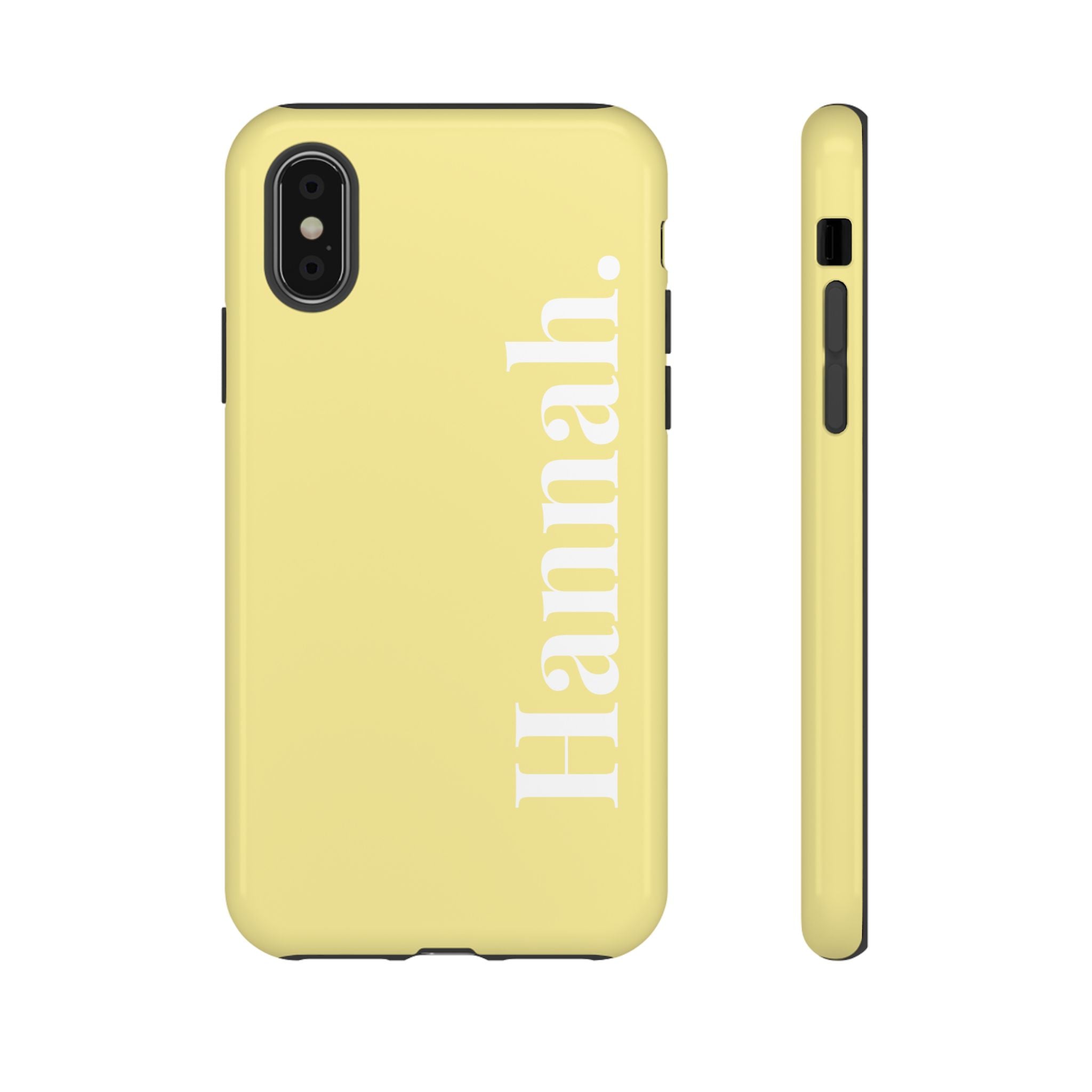 CITRUS YELLOW BOLD NAME – Personalisierte Handyhülle mit Dual-Layer-Schutz