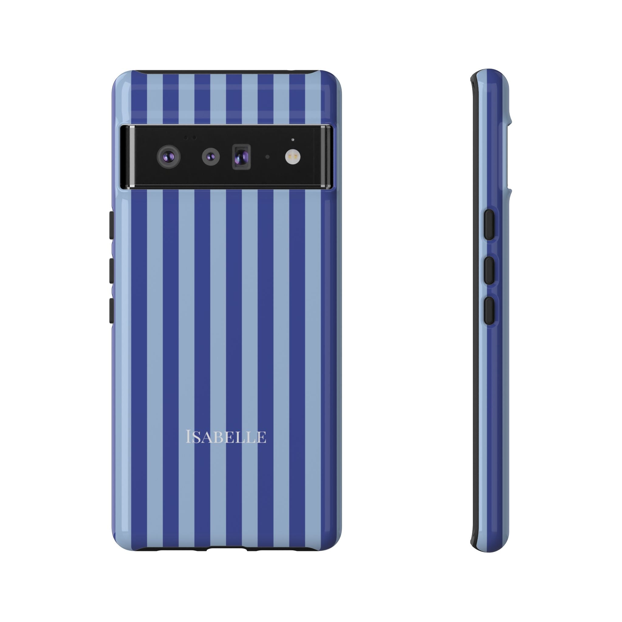 OCEAN BLUE STRIPES – Personalisierte Handyhülle mit Dual-Layer-Schutz