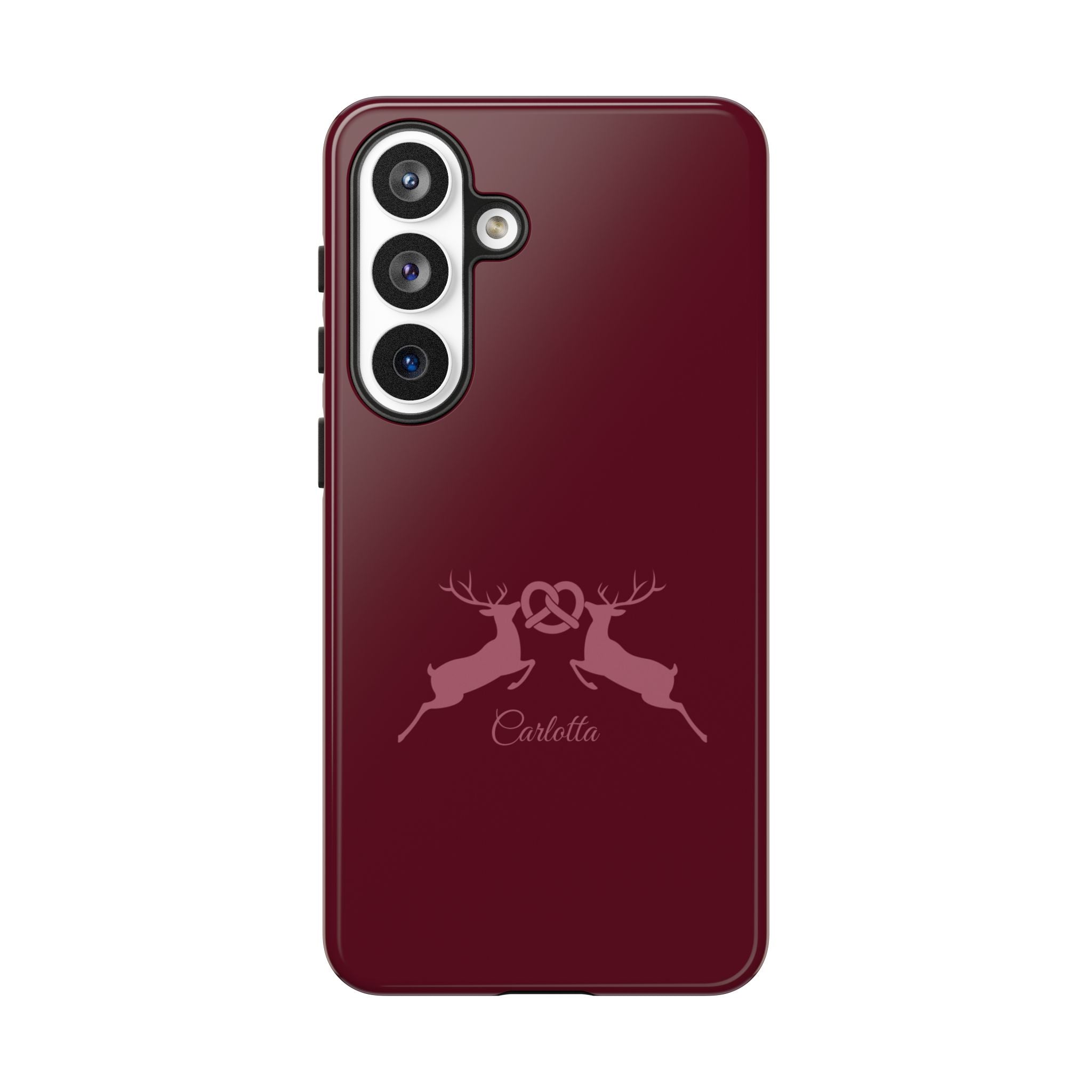 HIRSCH BORDEAUX – Personalisierte Handyhülle mit Dual-Layer-Schutz