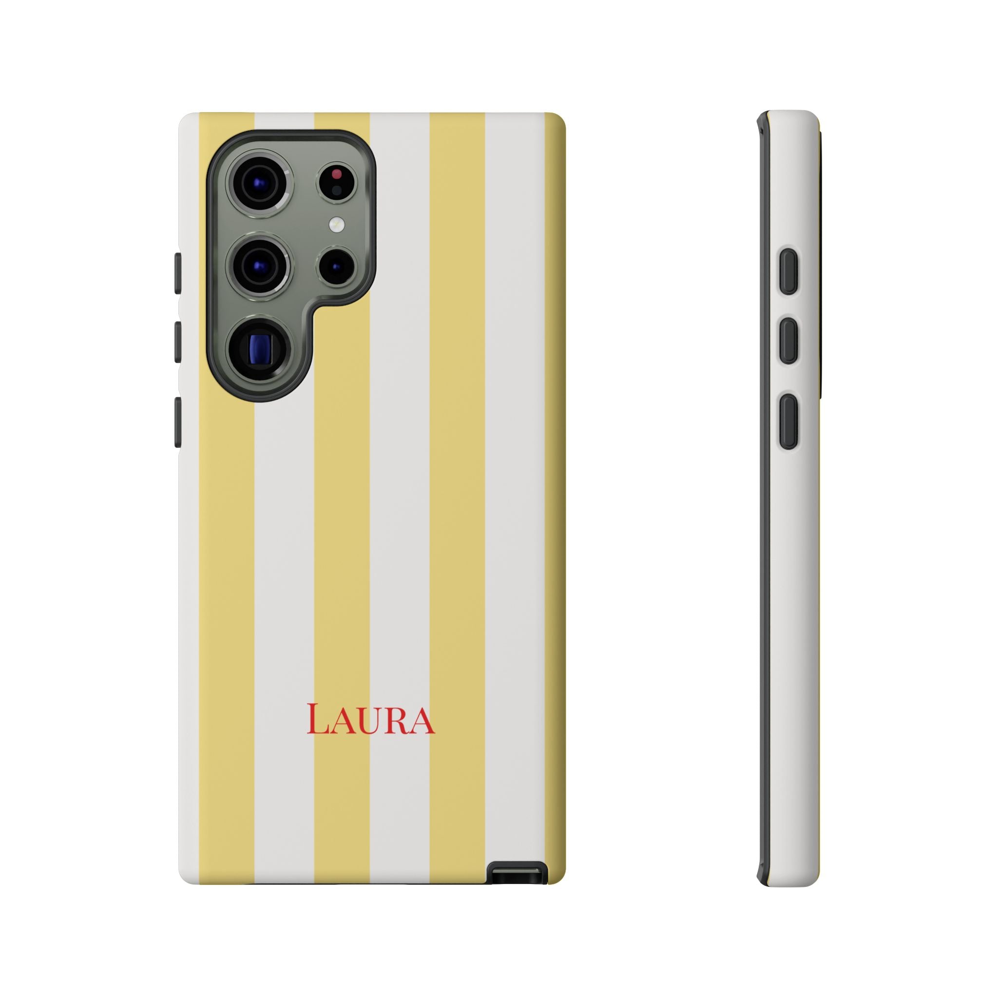 YELLOW STRIPES – Personalisierte Handyhülle mit Dual-Layer-Schutz