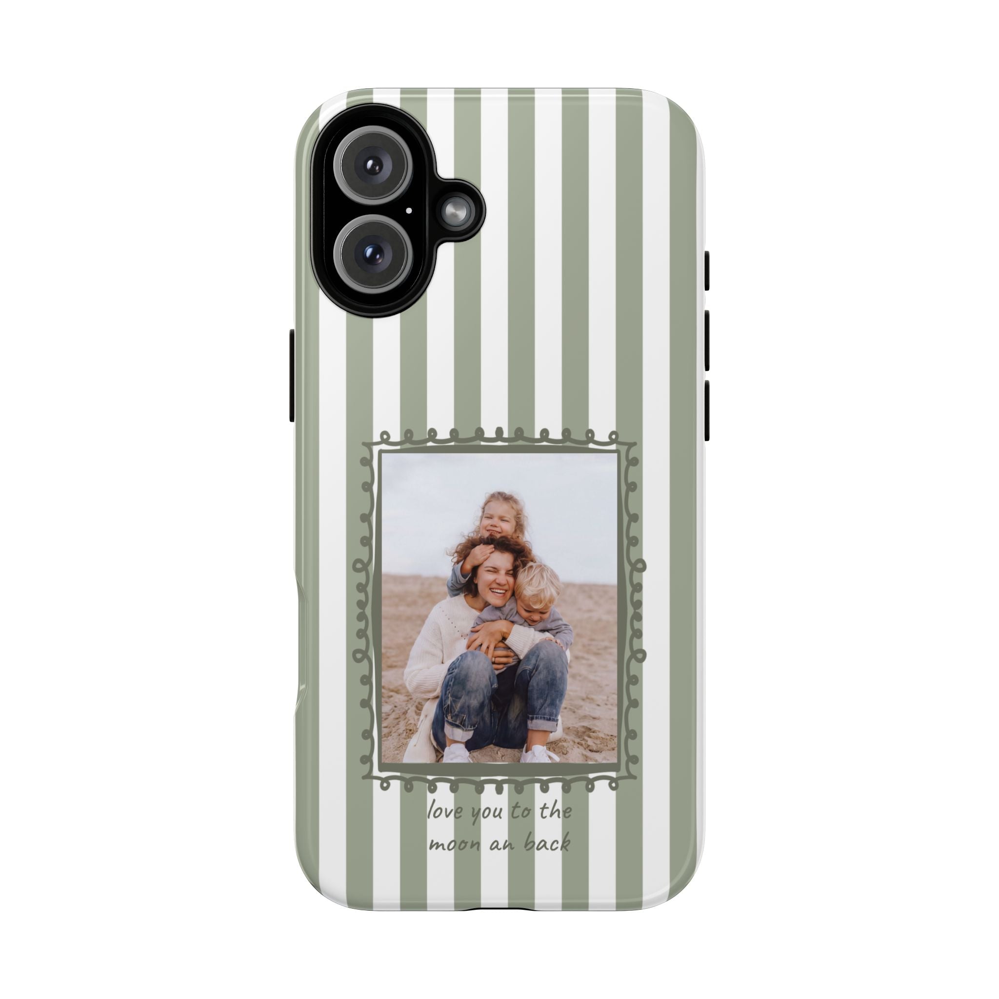 SALBEI STRIPES PHOTO FRAME – Personalisierte Foto Handyhülle mit Dual-Layer-Schutz
