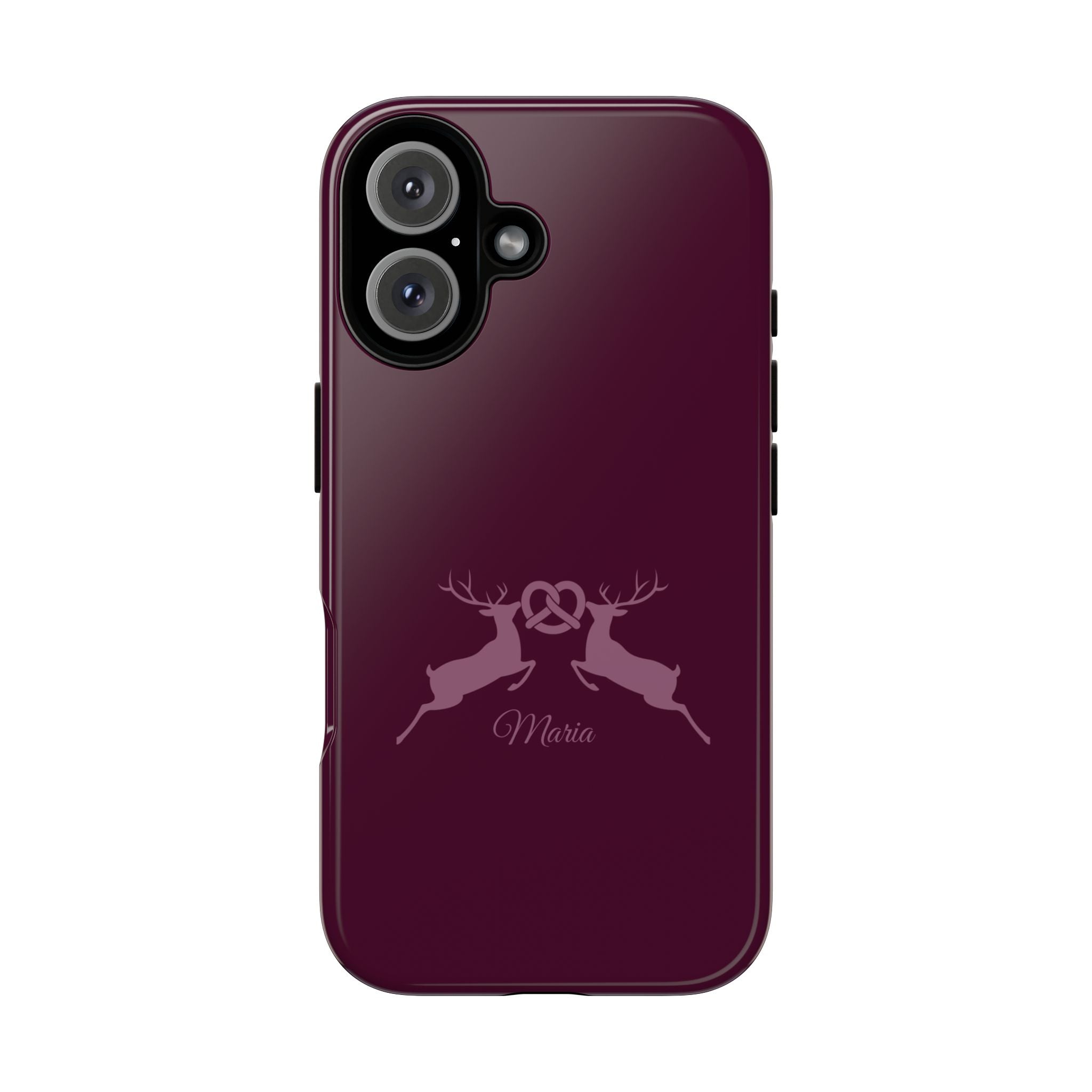 HIRSCH AUBERGINE – Personalisierte Handyhülle mit Dual-Layer-Schutz