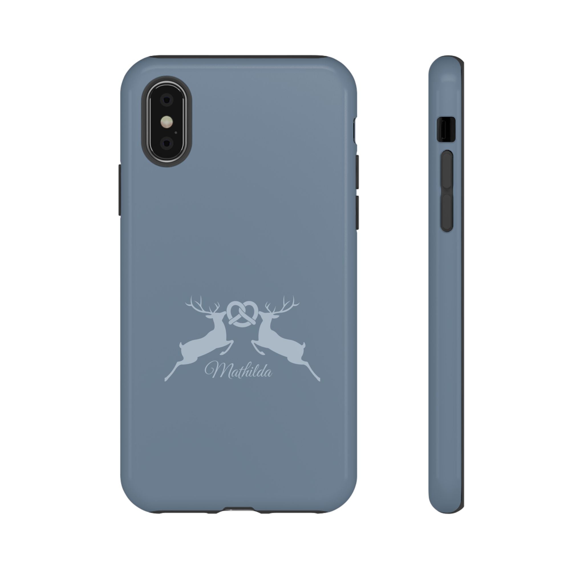 HIRSCH TAUBENBLAU – Personalisierte Handyhülle mit Dual-Layer-Schutz