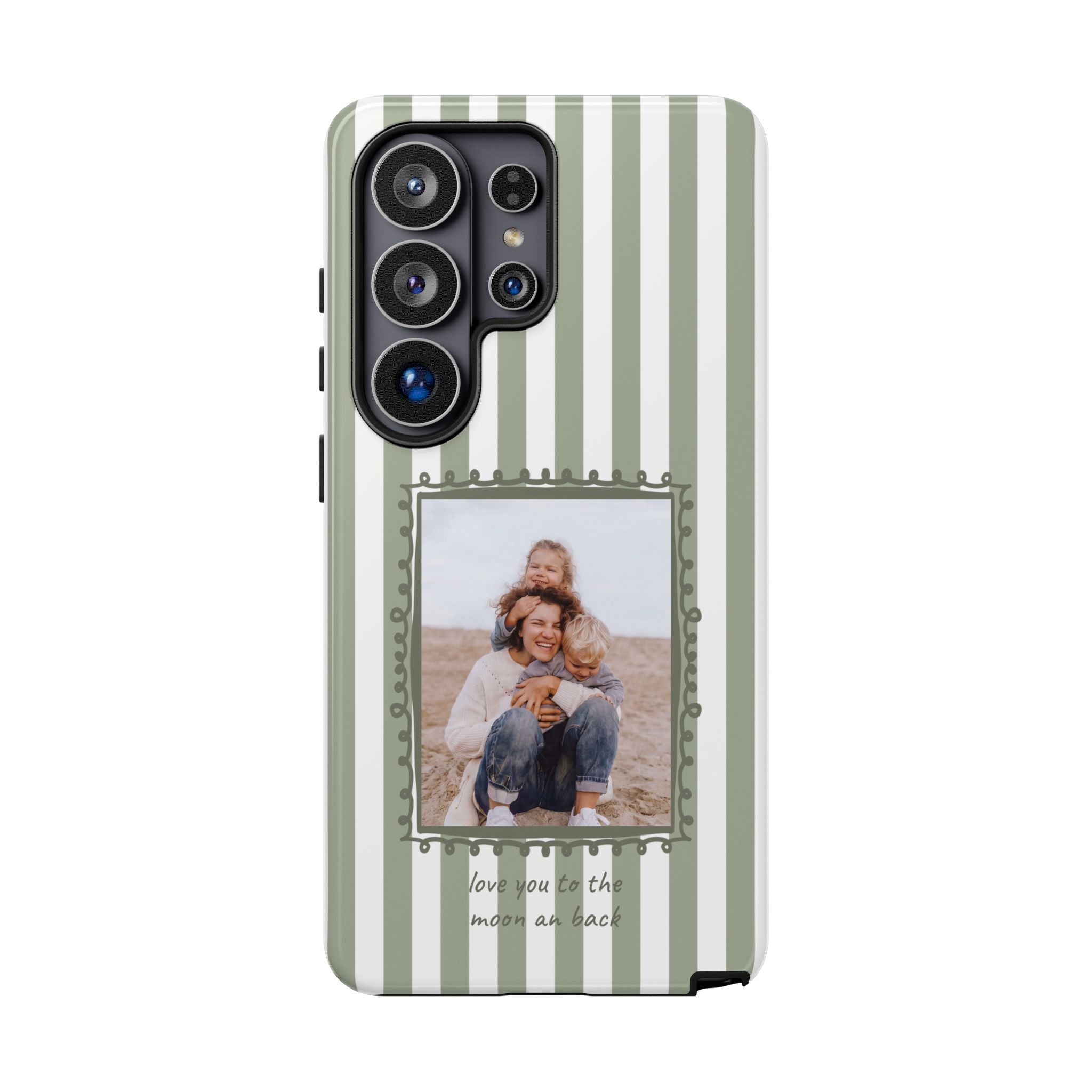 SALBEI STRIPES PHOTO FRAME – Personalisierte Foto Handyhülle mit Dual-Layer-Schutz