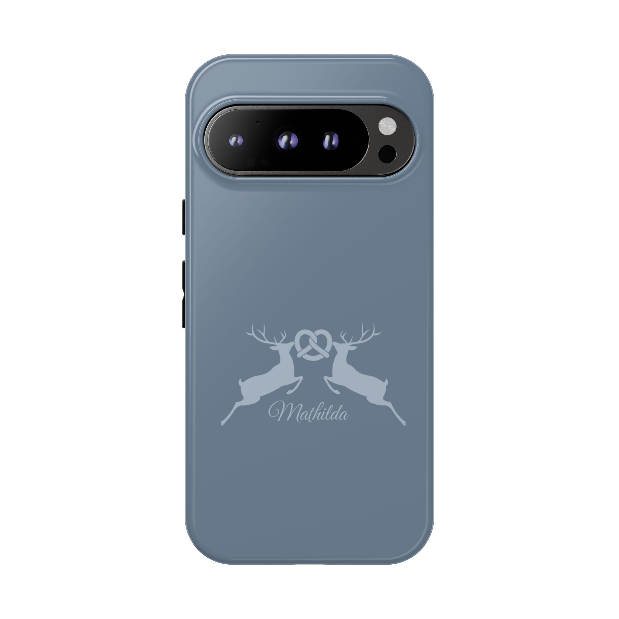 HIRSCH TAUBENBLAU – Personalisierte Handyhülle mit Dual-Layer-Schutz