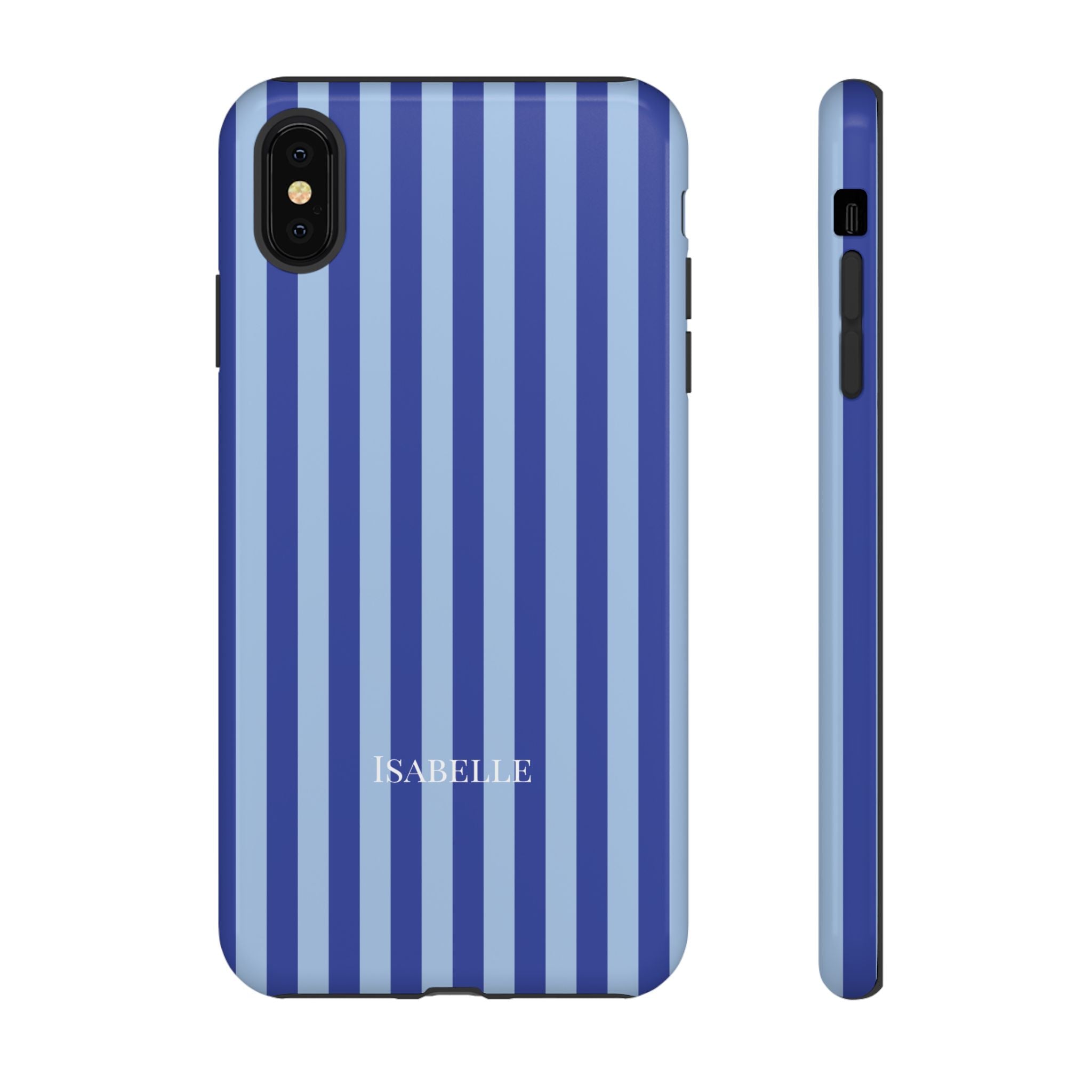 OCEAN BLUE STRIPES – Personalisierte Handyhülle mit Dual-Layer-Schutz