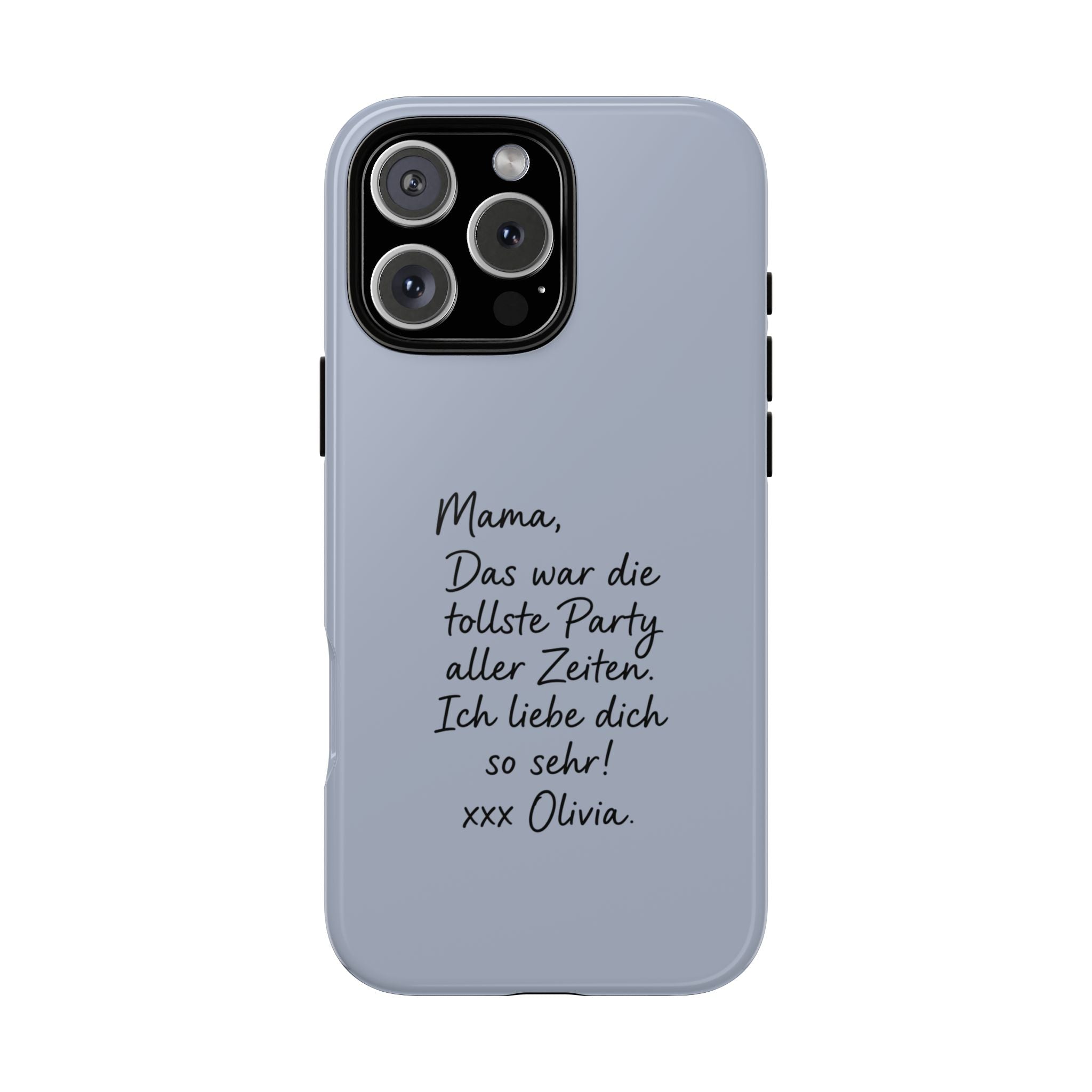 DUSTY BLUE HANDWRITTEN NOTE – Personalisierte Handyhülle mit Dual-Layer-Schutz