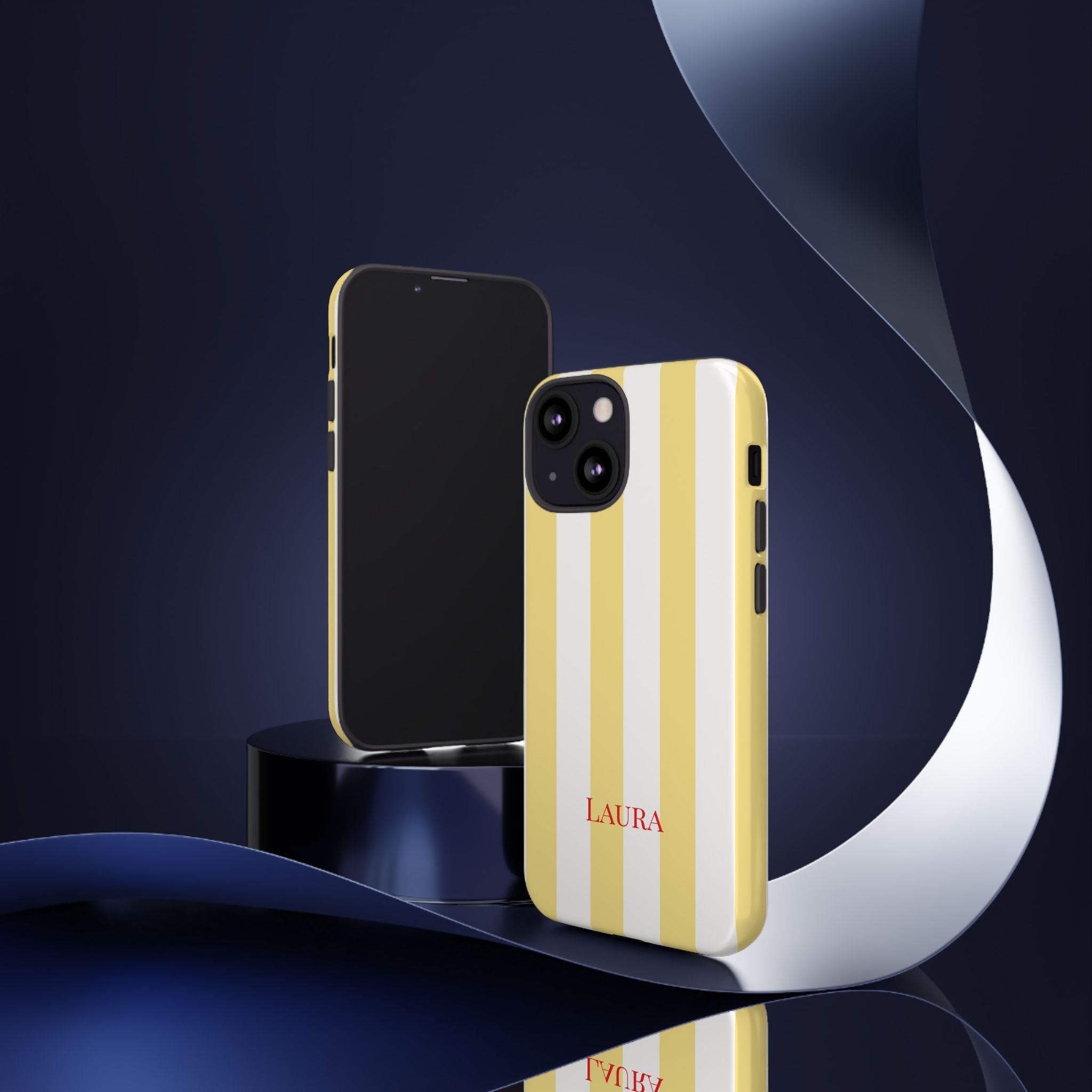YELLOW STRIPES – Personalisierte Handyhülle mit Dual-Layer-Schutz