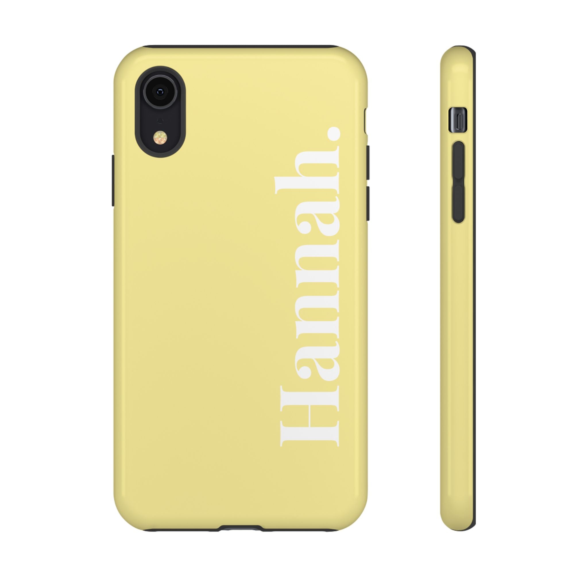 CITRUS YELLOW BOLD NAME – Personalisierte Handyhülle mit Dual-Layer-Schutz