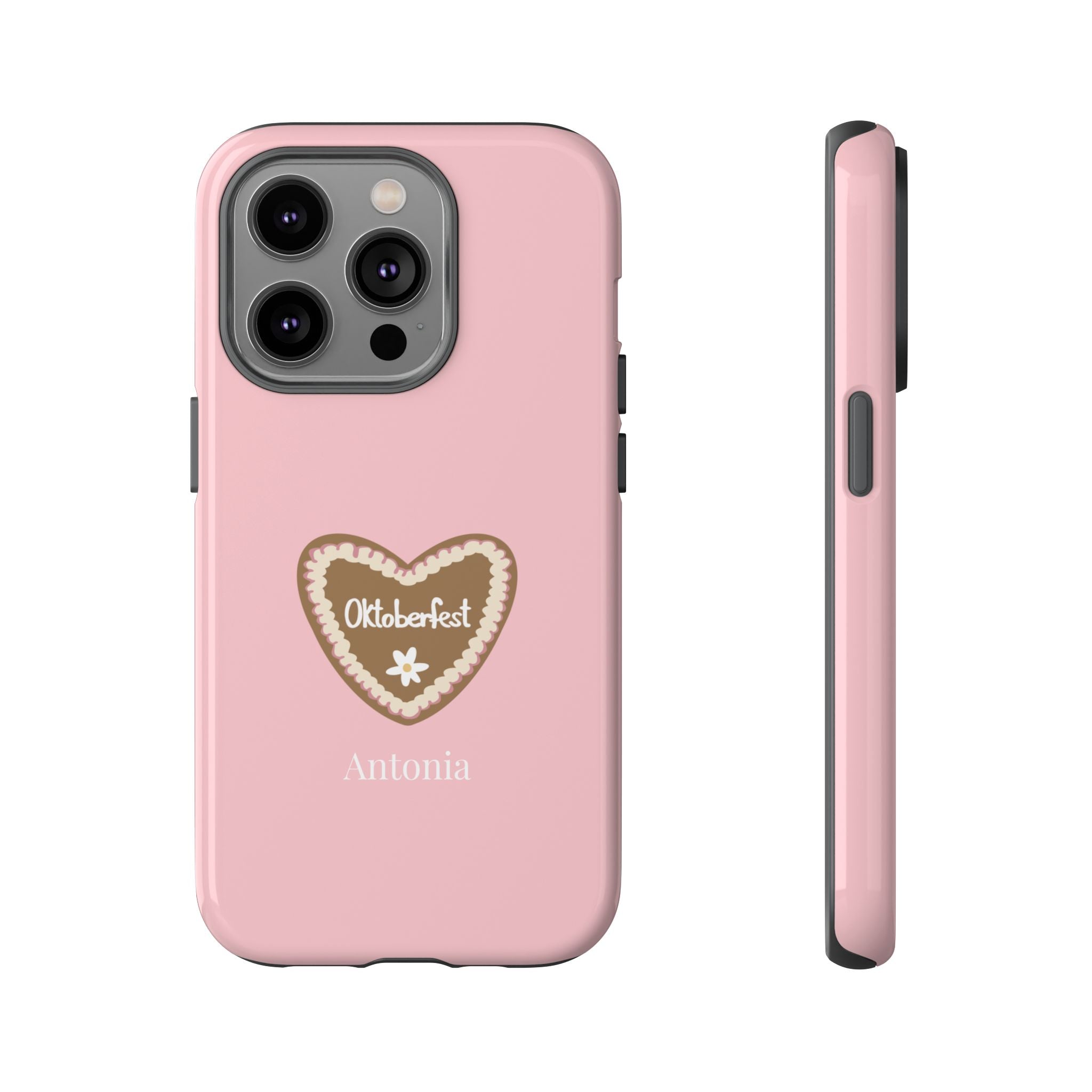 OKTOBERFEST HERZ ROSE – Personalisierte Handyhülle mit Dual-Layer-Schutz