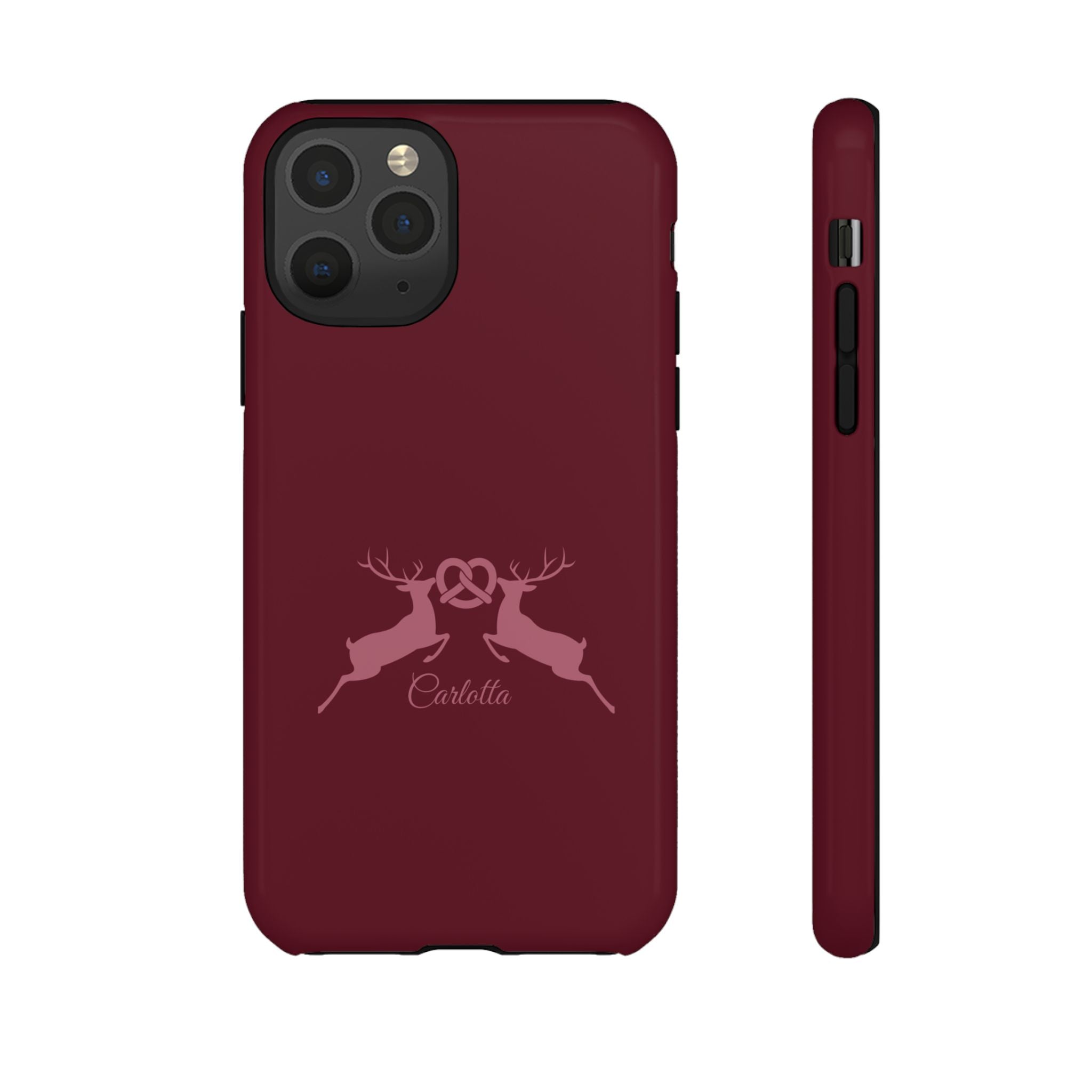HIRSCH BORDEAUX – Personalisierte Handyhülle mit Dual-Layer-Schutz