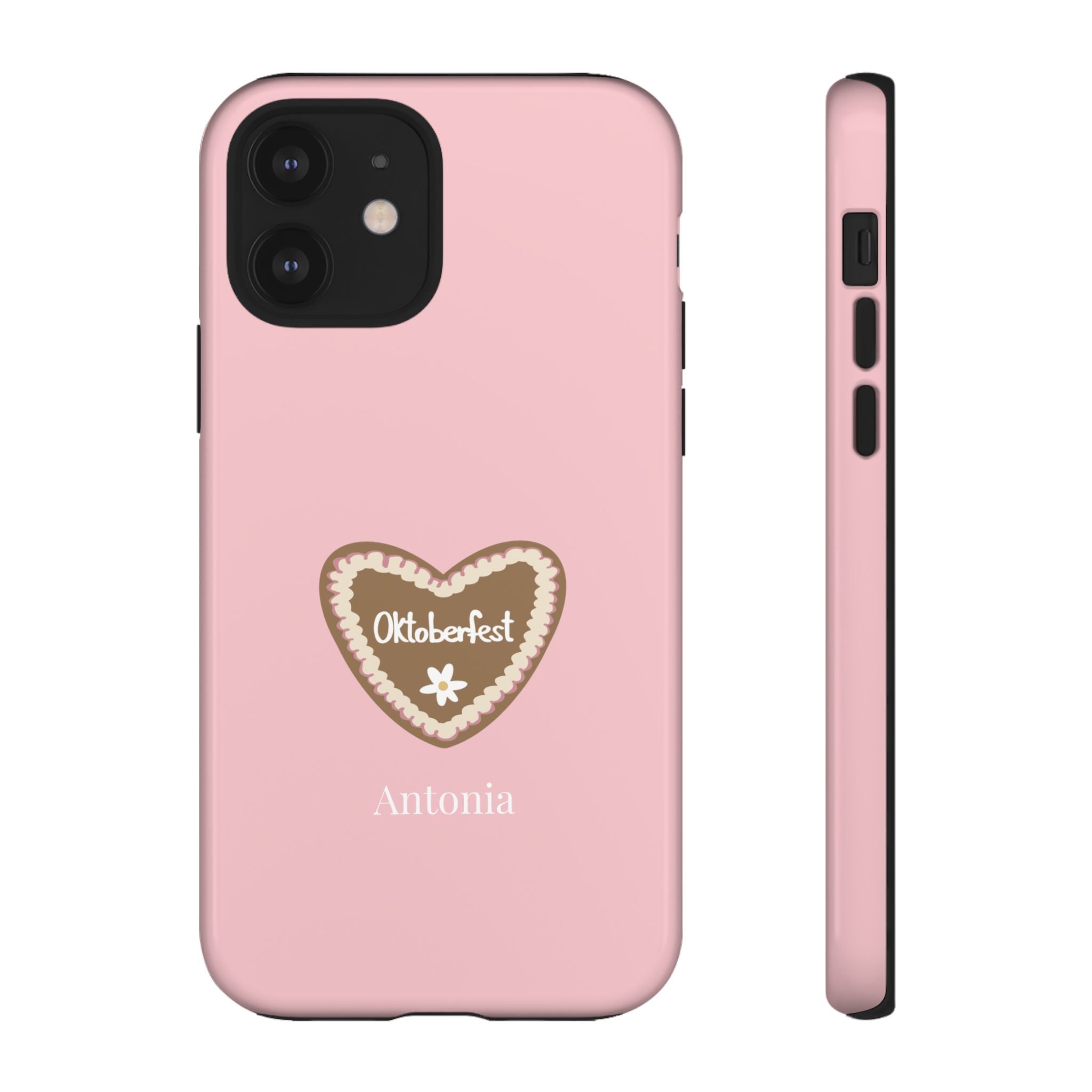 OKTOBERFEST HERZ ROSE – Personalisierte Handyhülle mit Dual-Layer-Schutz
