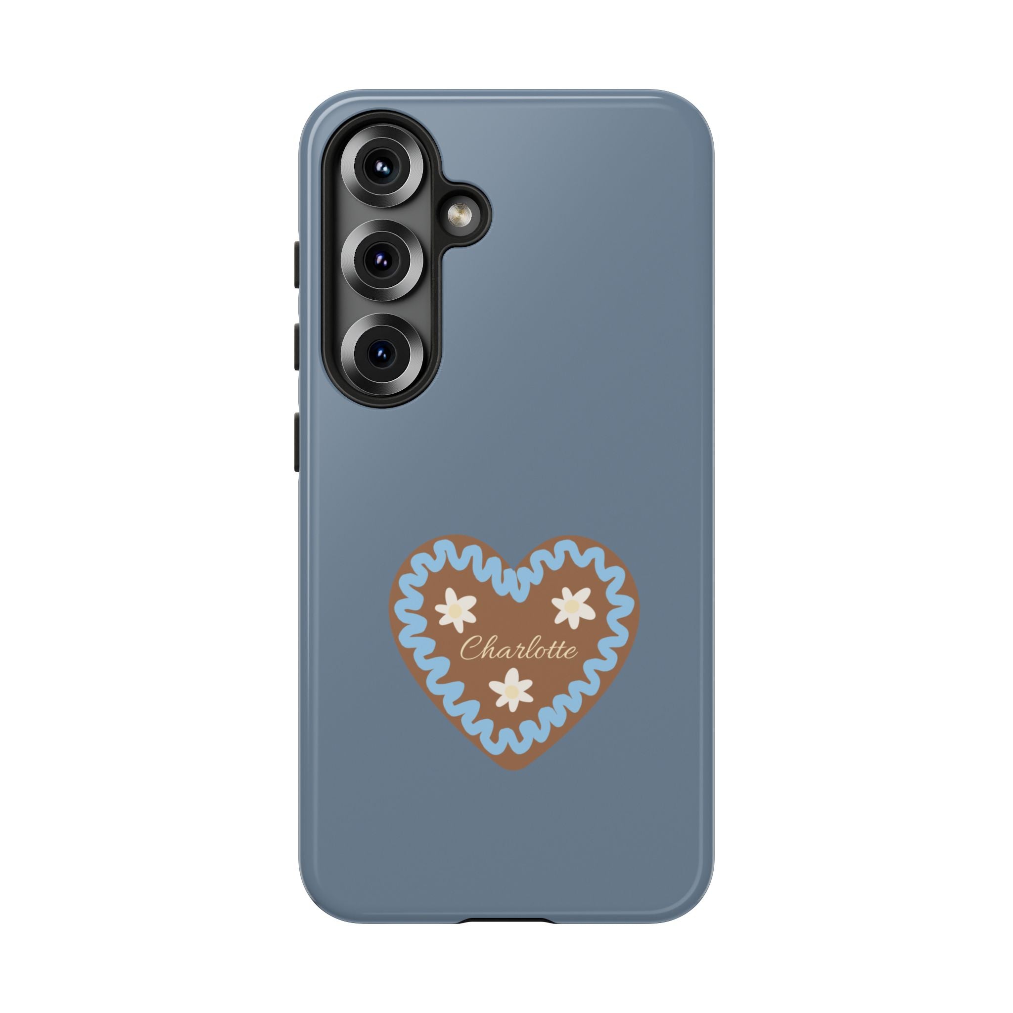 WIESNHERZ TAUBENBLAU – Personalisierte Handyhülle mit Dual-Layer-Schutz