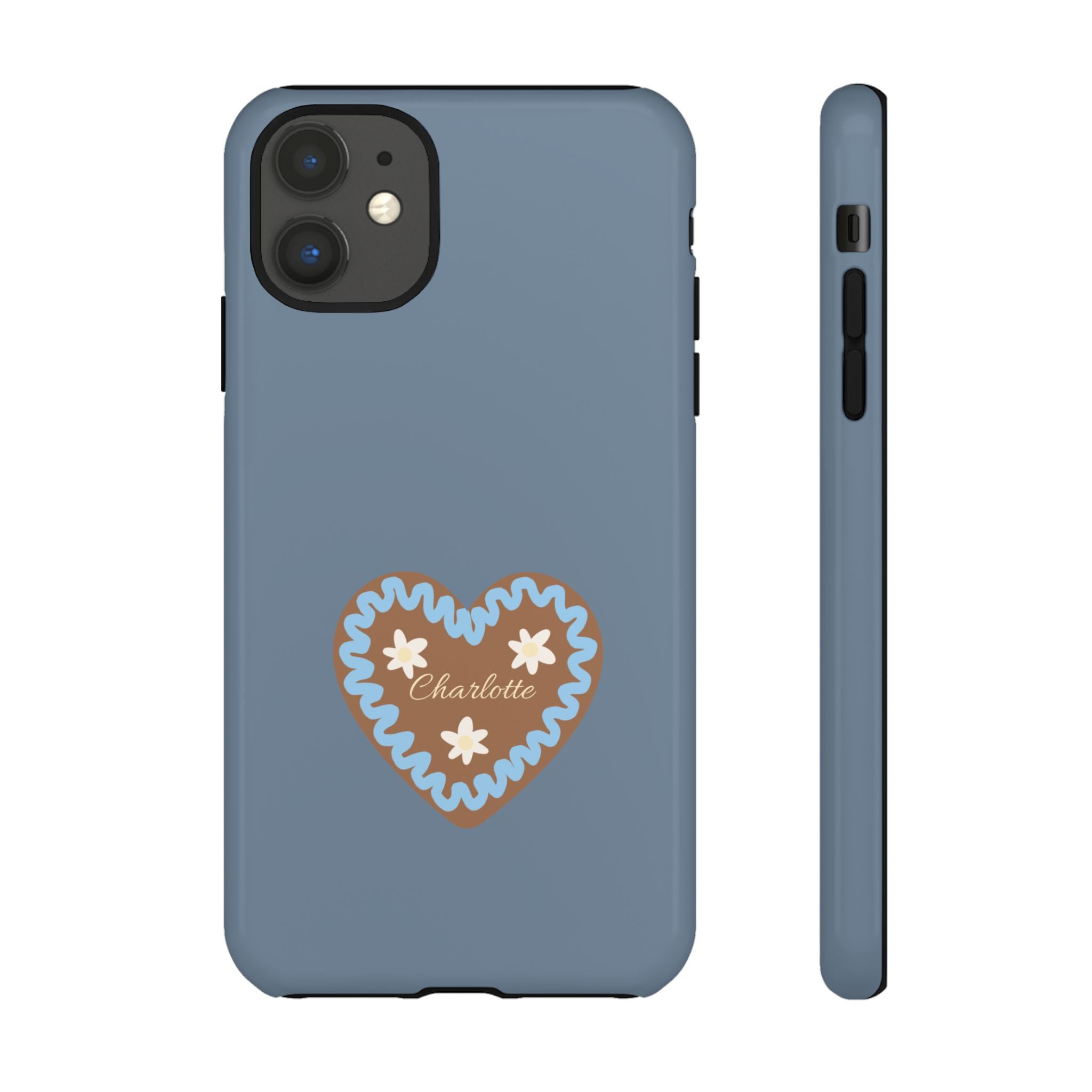 WIESNHERZ TAUBENBLAU – Personalisierte Handyhülle mit Dual-Layer-Schutz