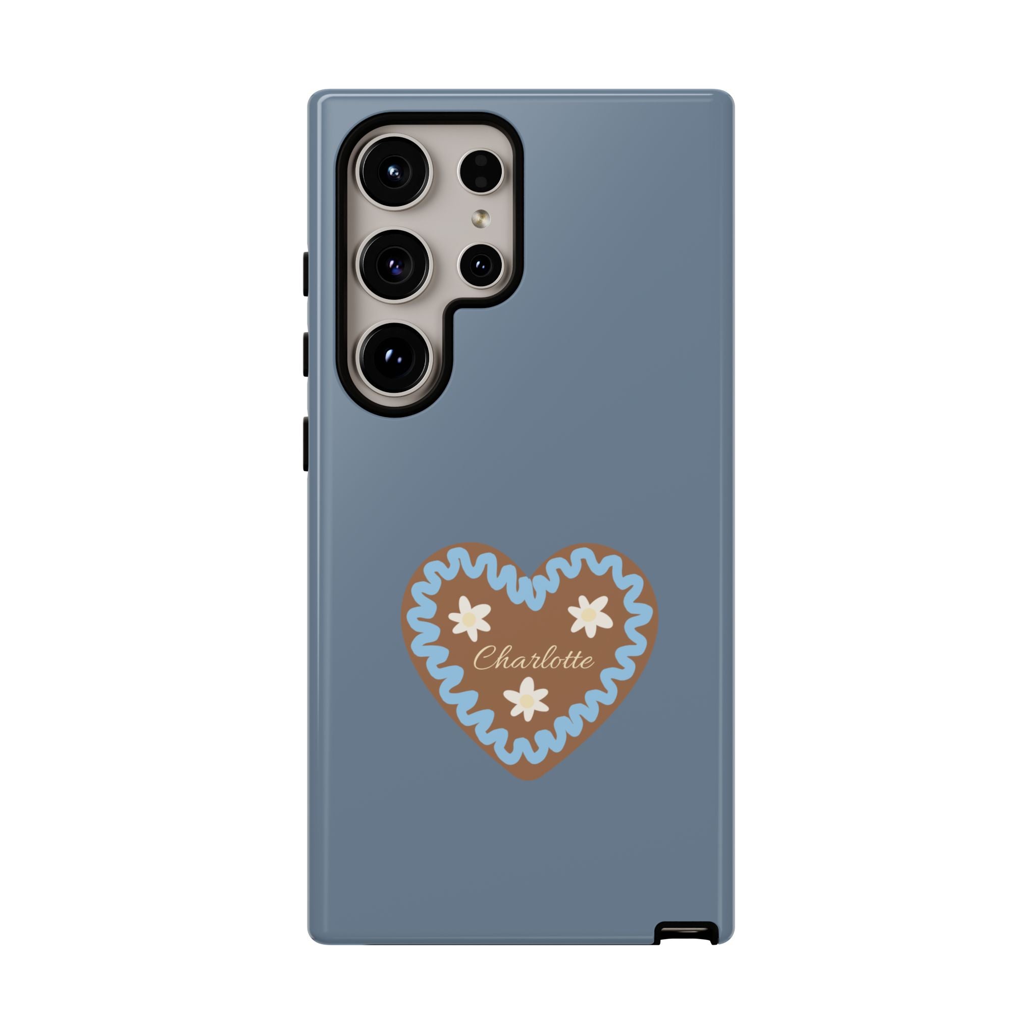 WIESNHERZ TAUBENBLAU – Personalisierte Handyhülle mit Dual-Layer-Schutz