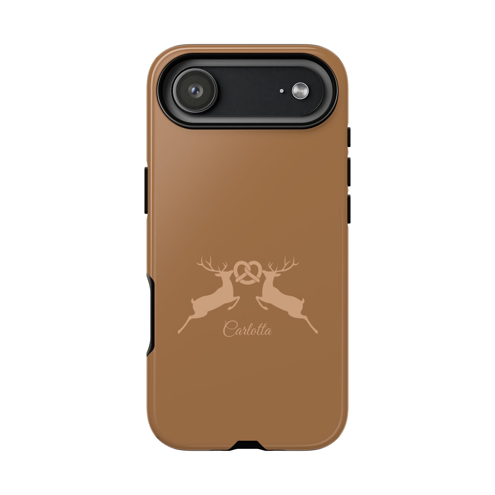 HIRSCH COGNAC– Personalisierte Handyhülle mit Dual-Layer-Schutz