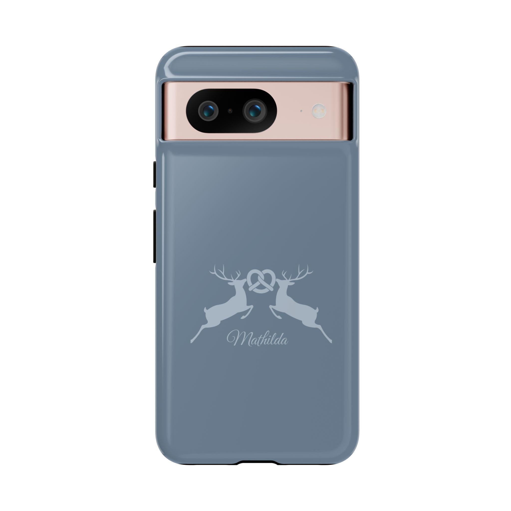 HIRSCH TAUBENBLAU – Personalisierte Handyhülle mit Dual-Layer-Schutz
