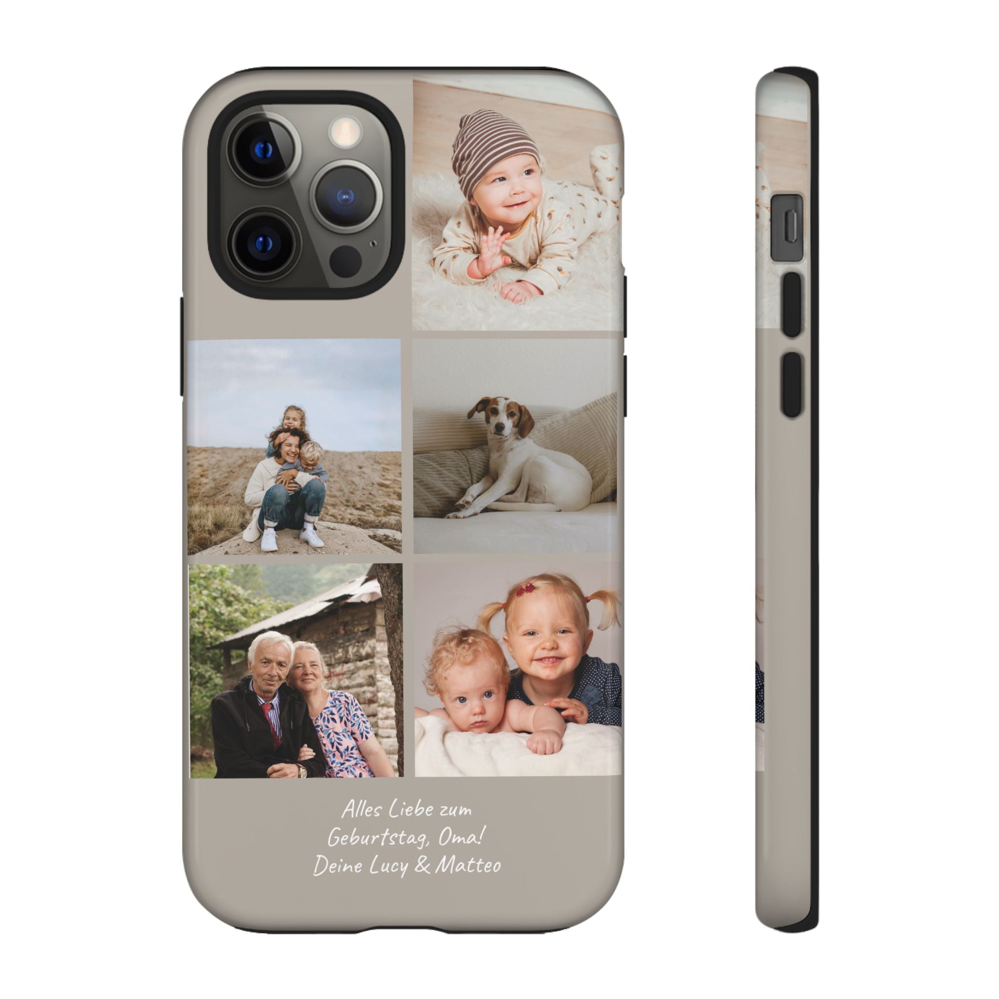 BEIGE COLLAGE – Personalisierte Foto Handyhülle mit Dual-Layer-Schutz