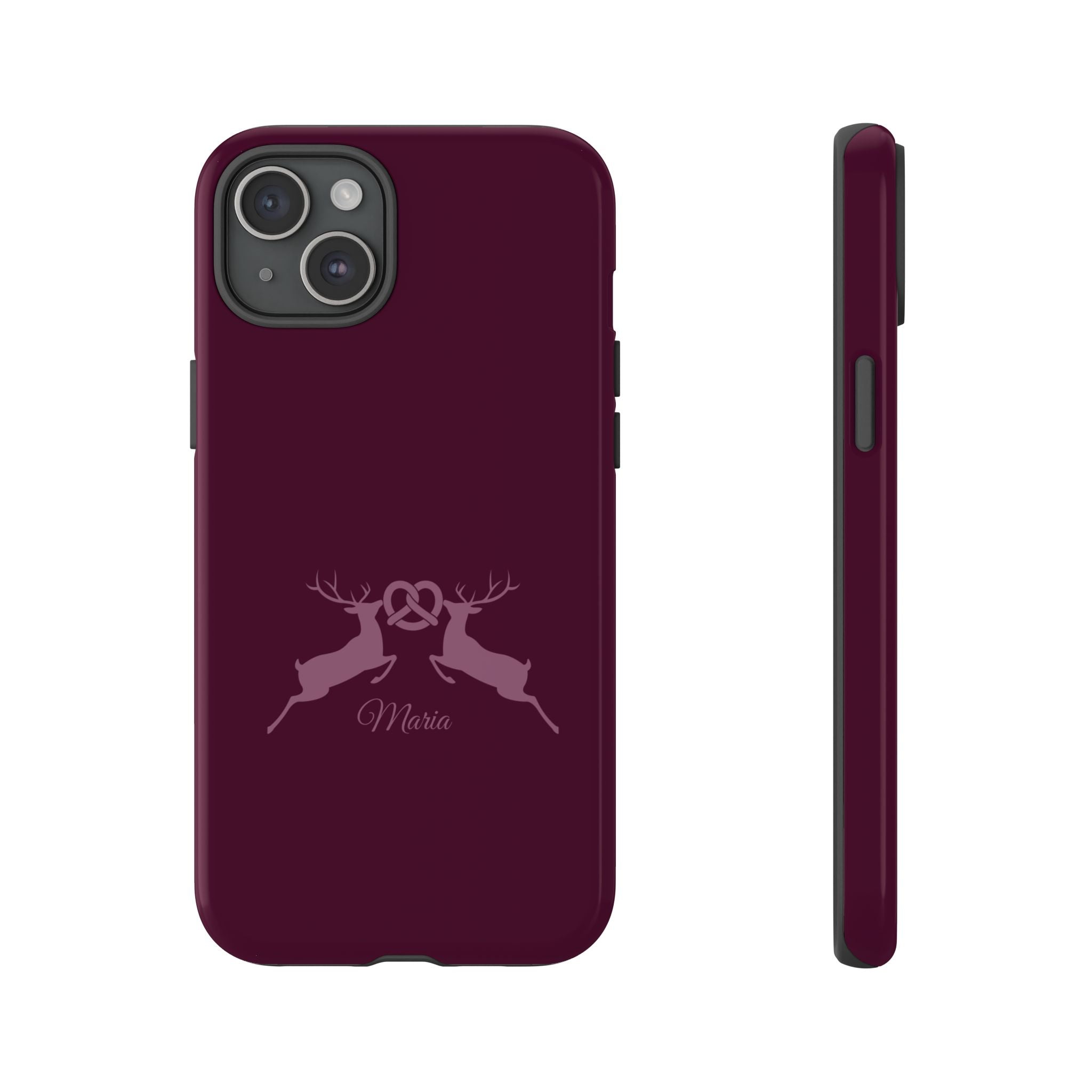 HIRSCH AUBERGINE – Personalisierte Handyhülle mit Dual-Layer-Schutz