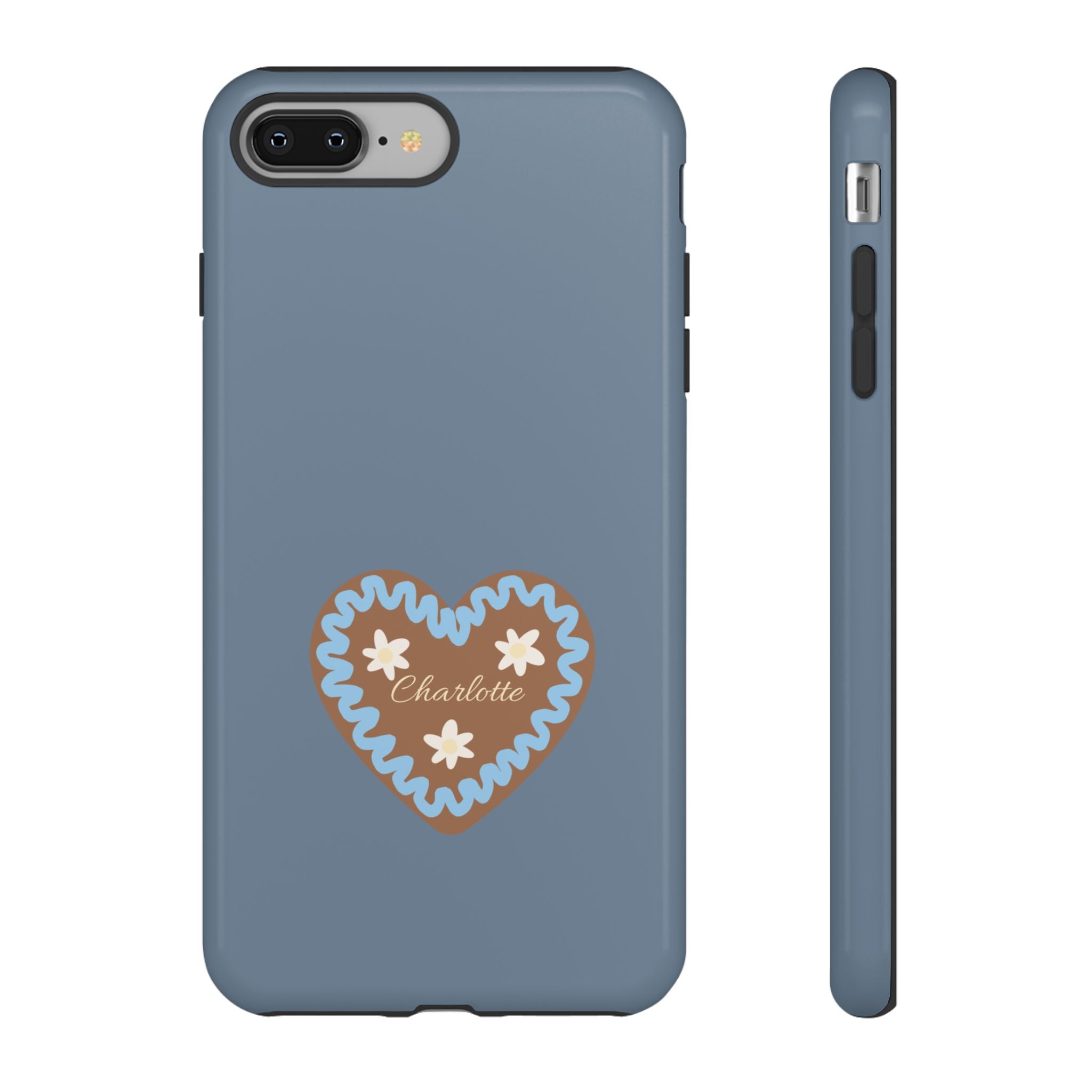 WIESNHERZ TAUBENBLAU – Personalisierte Handyhülle mit Dual-Layer-Schutz