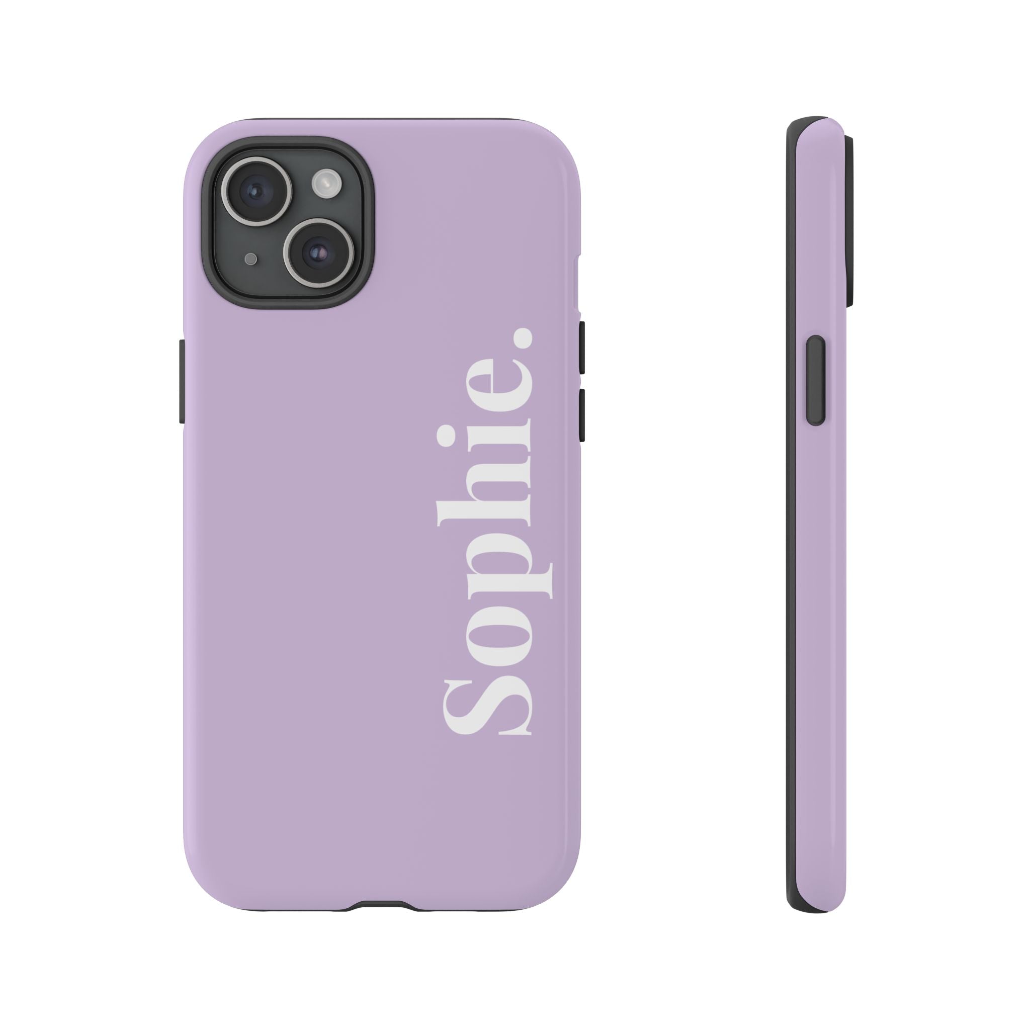 LAVENDEL BOLD NAME – Personalisierte Handyhülle mit Dual-Layer-Schutz