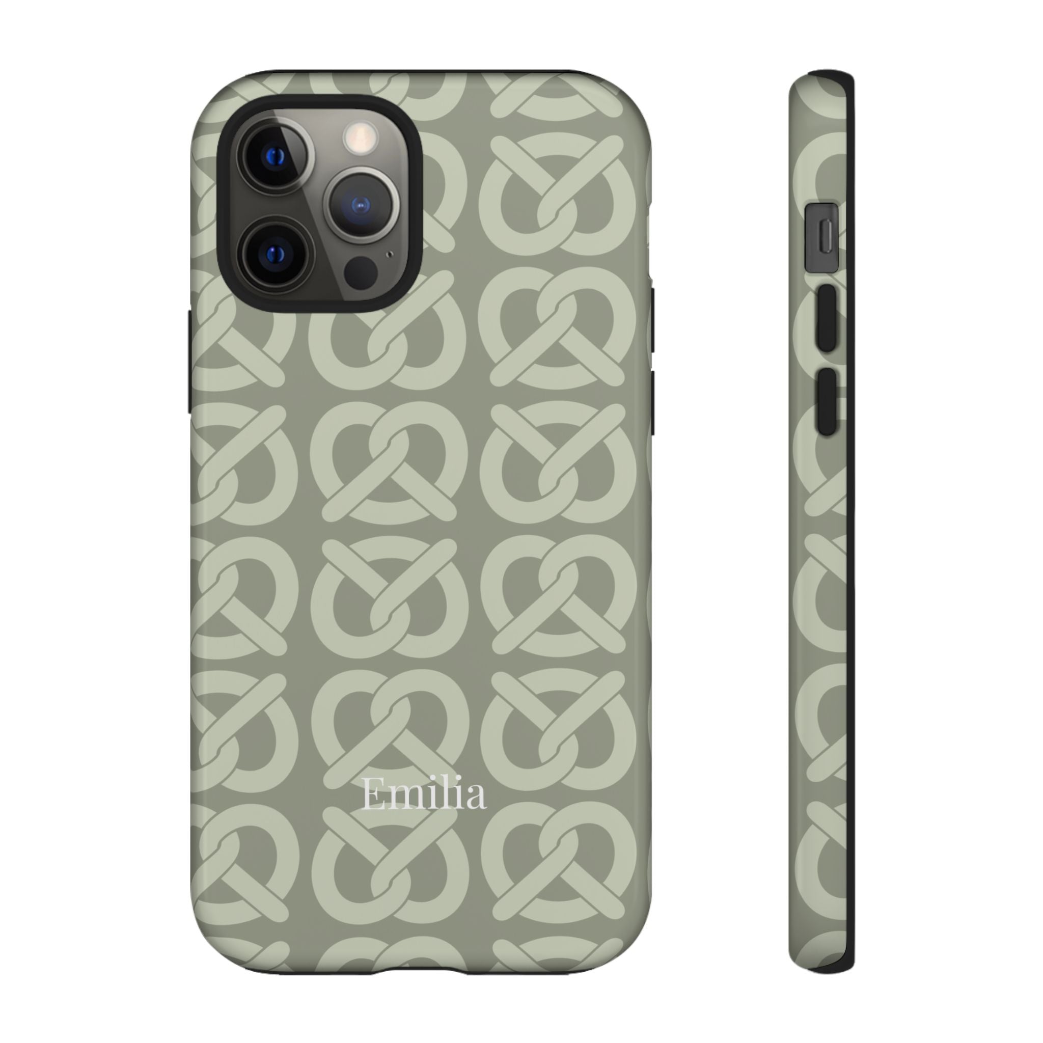 BREZN MONOGRAMM SALBEI – Personalisierte Handyhülle mit Dual-Layer-Schutz