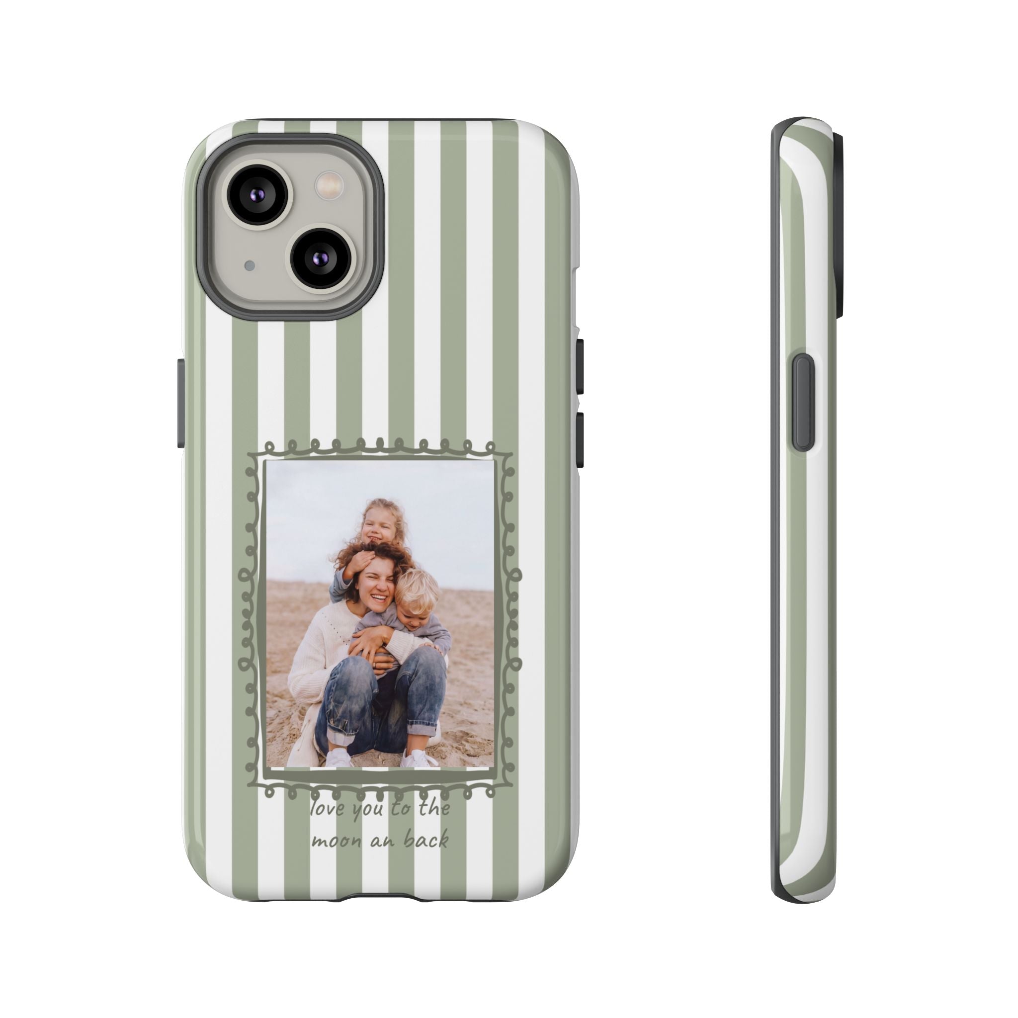 SALBEI STRIPES PHOTO FRAME – Personalisierte Foto Handyhülle mit Dual-Layer-Schutz