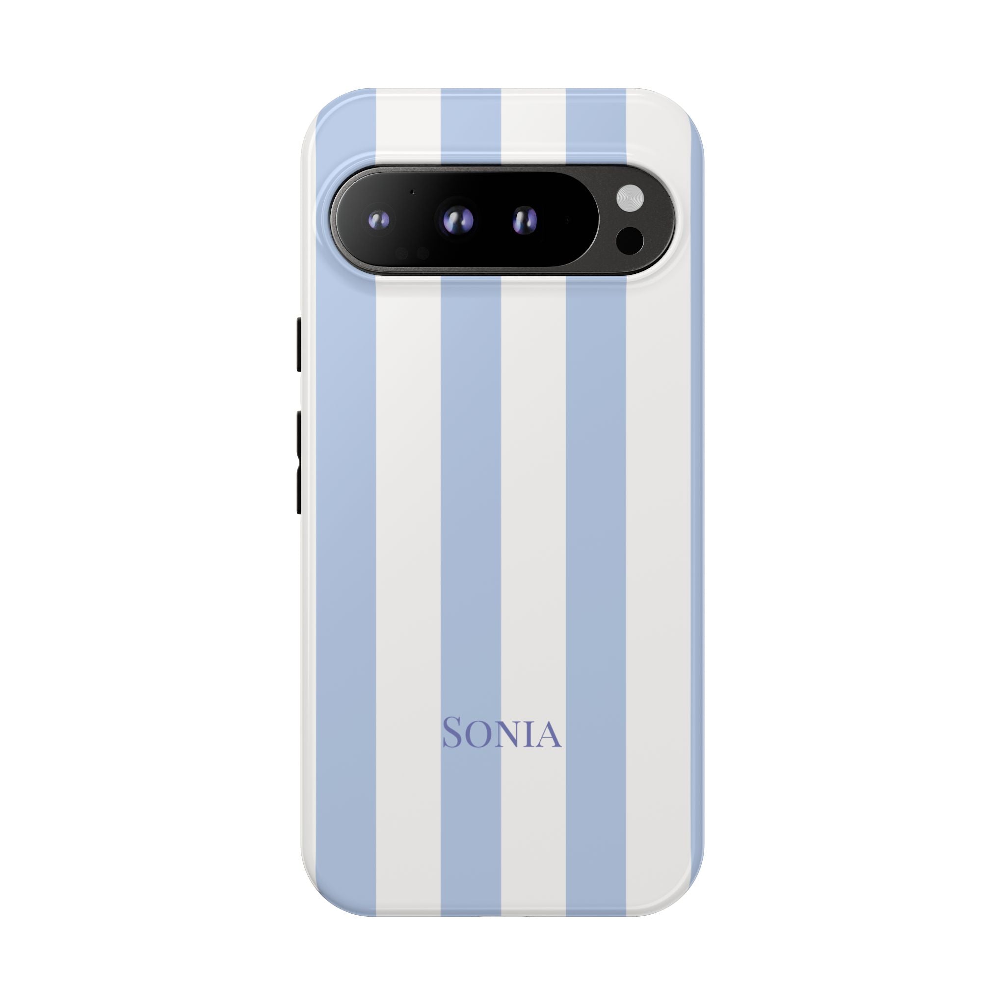 LIGHT BLUE STRIPES – Personalisierte Handyhülle mit Dual-Layer-Schutz