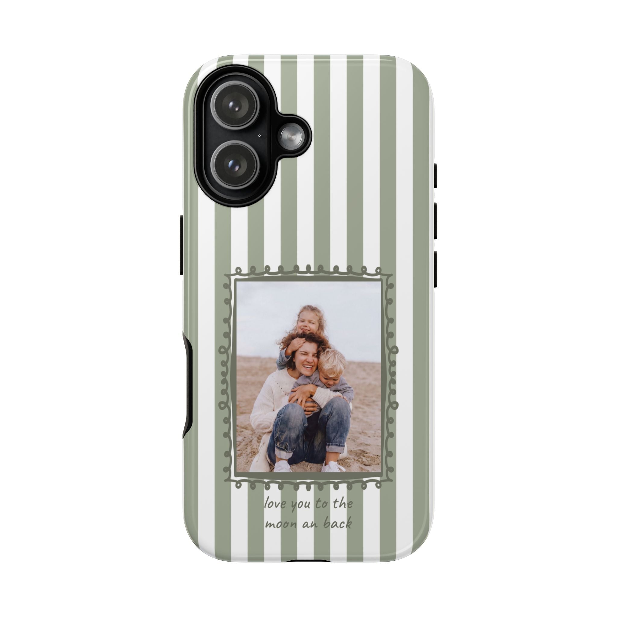 SALBEI STRIPES PHOTO FRAME – Personalisierte Foto Handyhülle mit Dual-Layer-Schutz