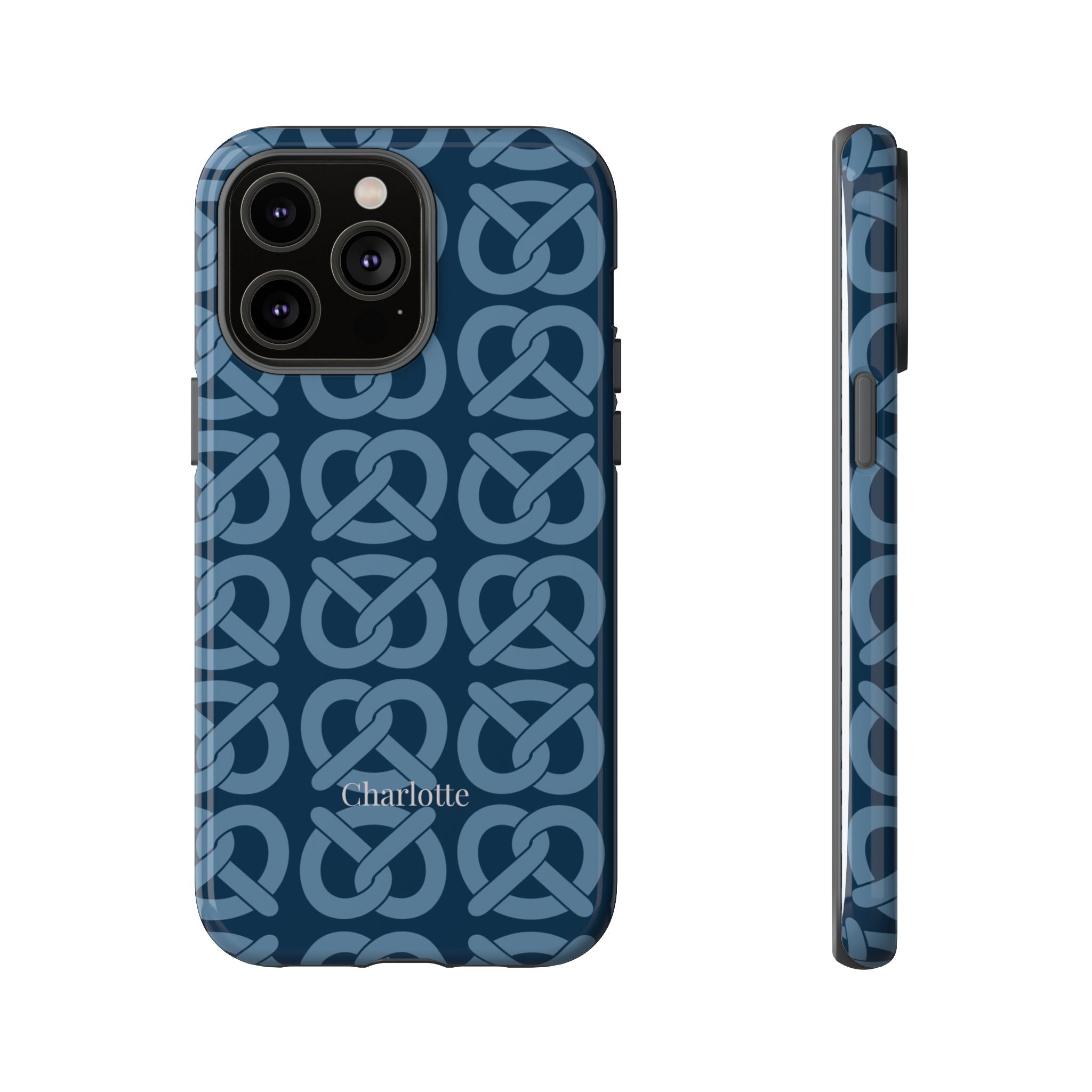 BREZN MONOGRAMM NACHTBLAU – Personalisierte Handyhülle mit Dual-Layer-Schutz