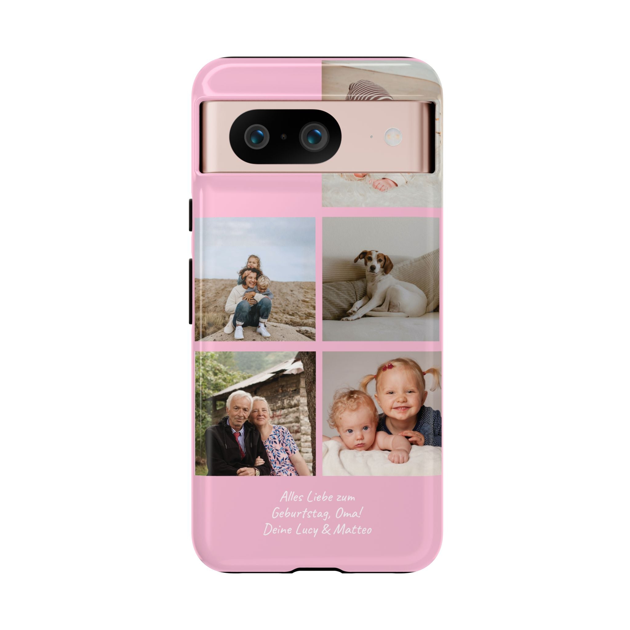 PINK PHOTO COLLAGE – Personalisierte Foto Handyhülle mit Dual-Layer-Schutz