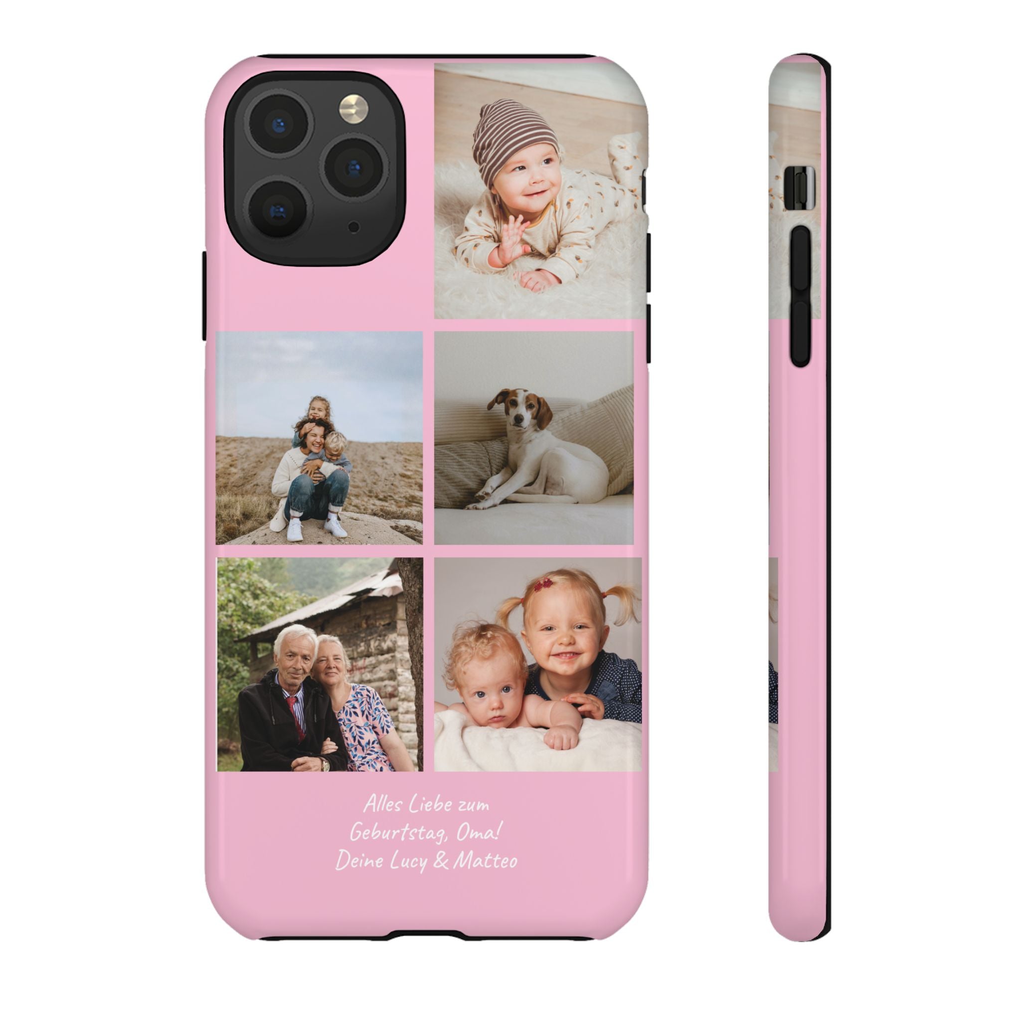PINK PHOTO COLLAGE – Personalisierte Foto Handyhülle mit Dual-Layer-Schutz