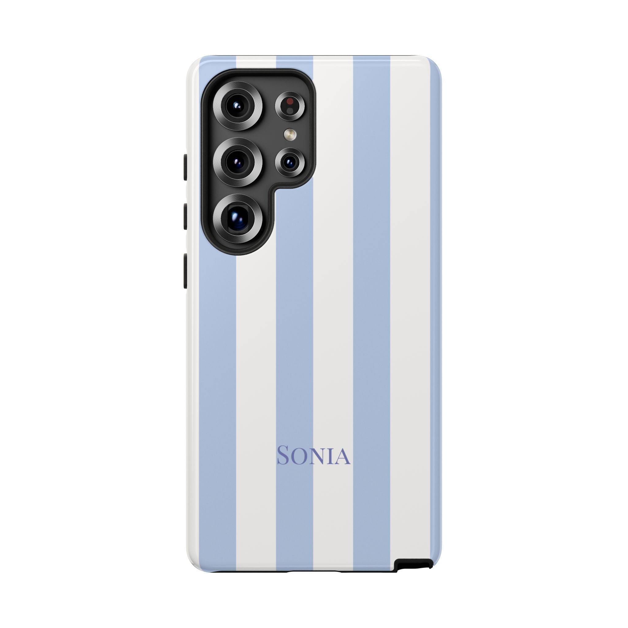 LIGHT BLUE STRIPES – Personalisierte Handyhülle mit Dual-Layer-Schutz
