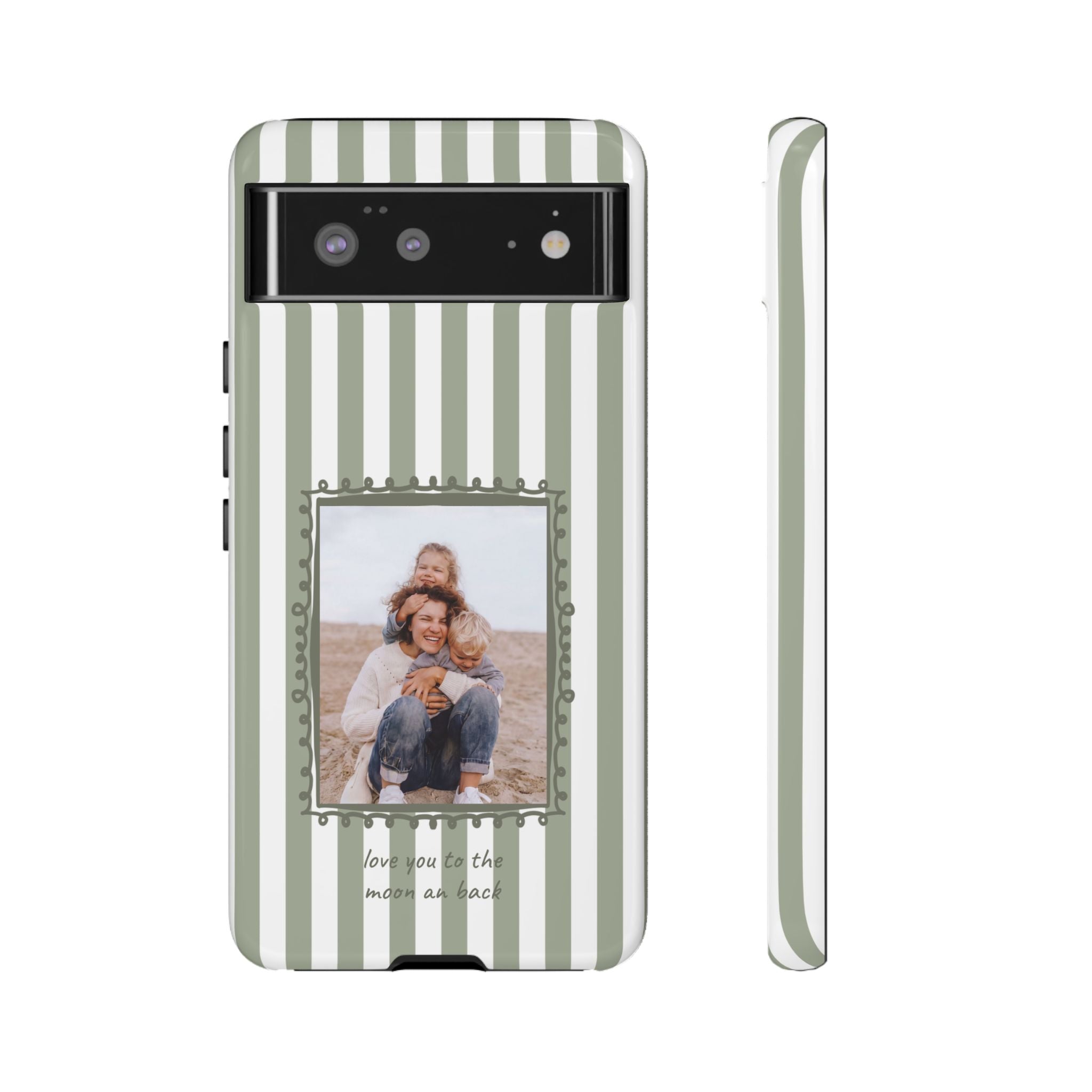 SALBEI STRIPES PHOTO FRAME – Personalisierte Foto Handyhülle mit Dual-Layer-Schutz