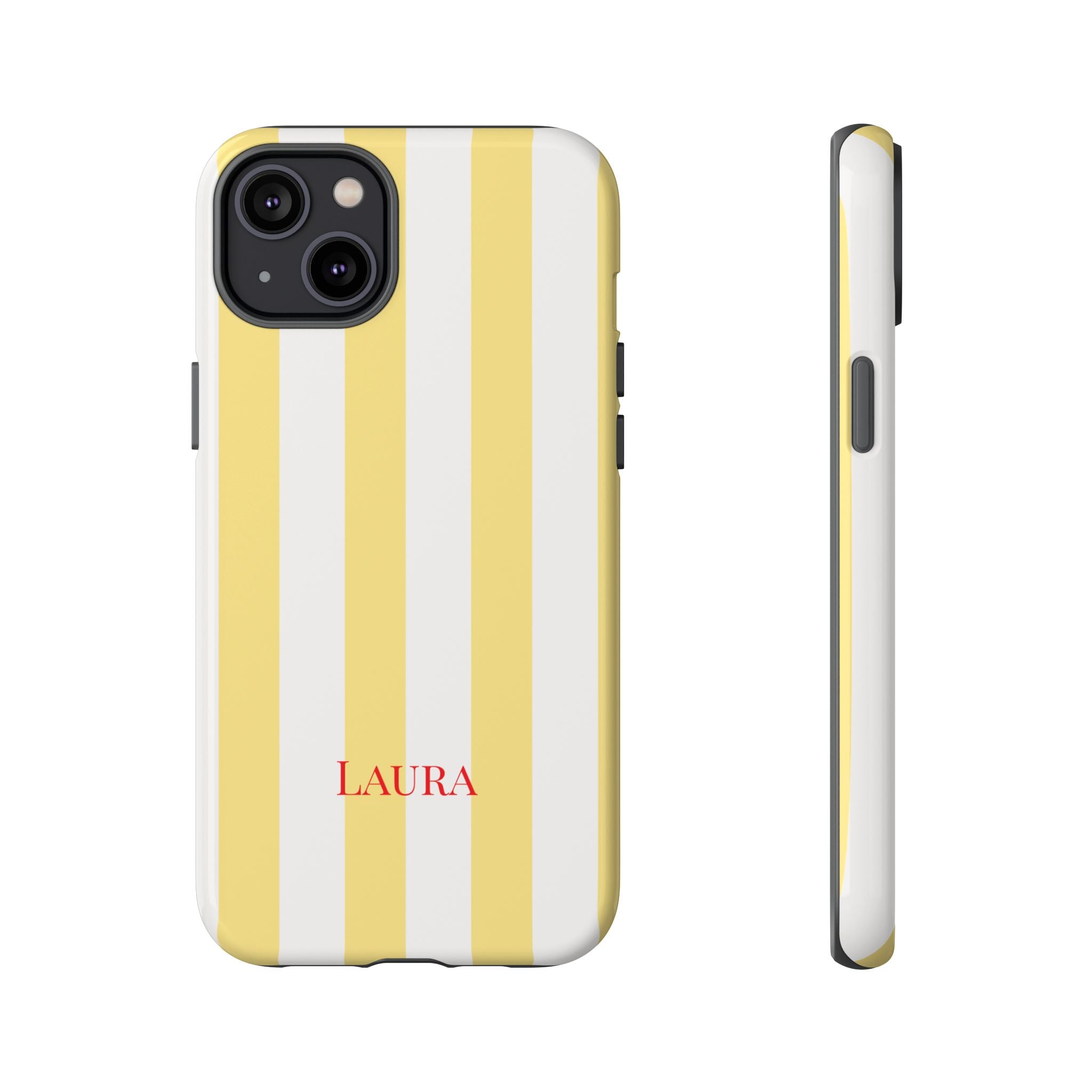 YELLOW STRIPES – Personalisierte Handyhülle mit Dual-Layer-Schutz