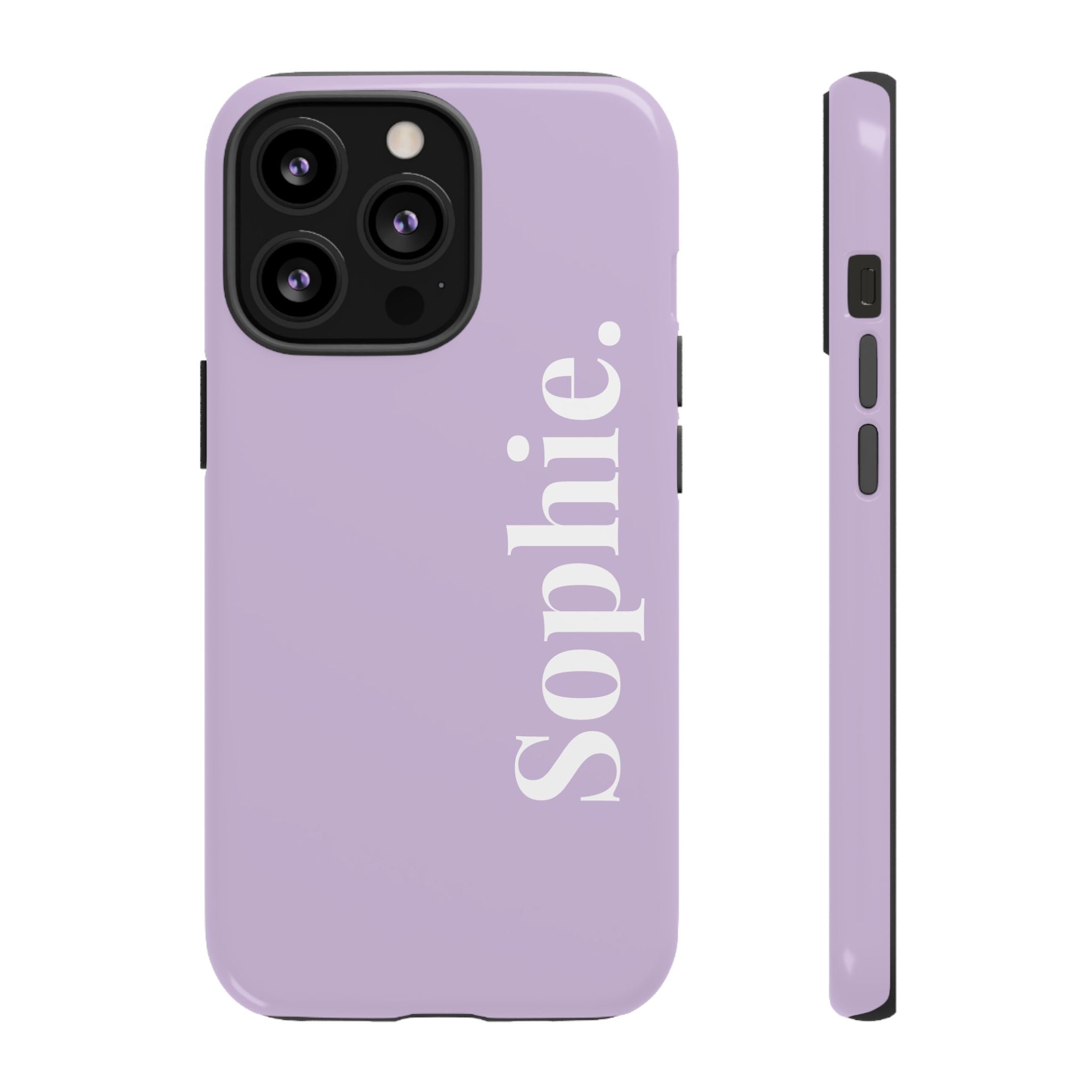 LAVENDEL BOLD NAME – Personalisierte Handyhülle mit Dual-Layer-Schutz
