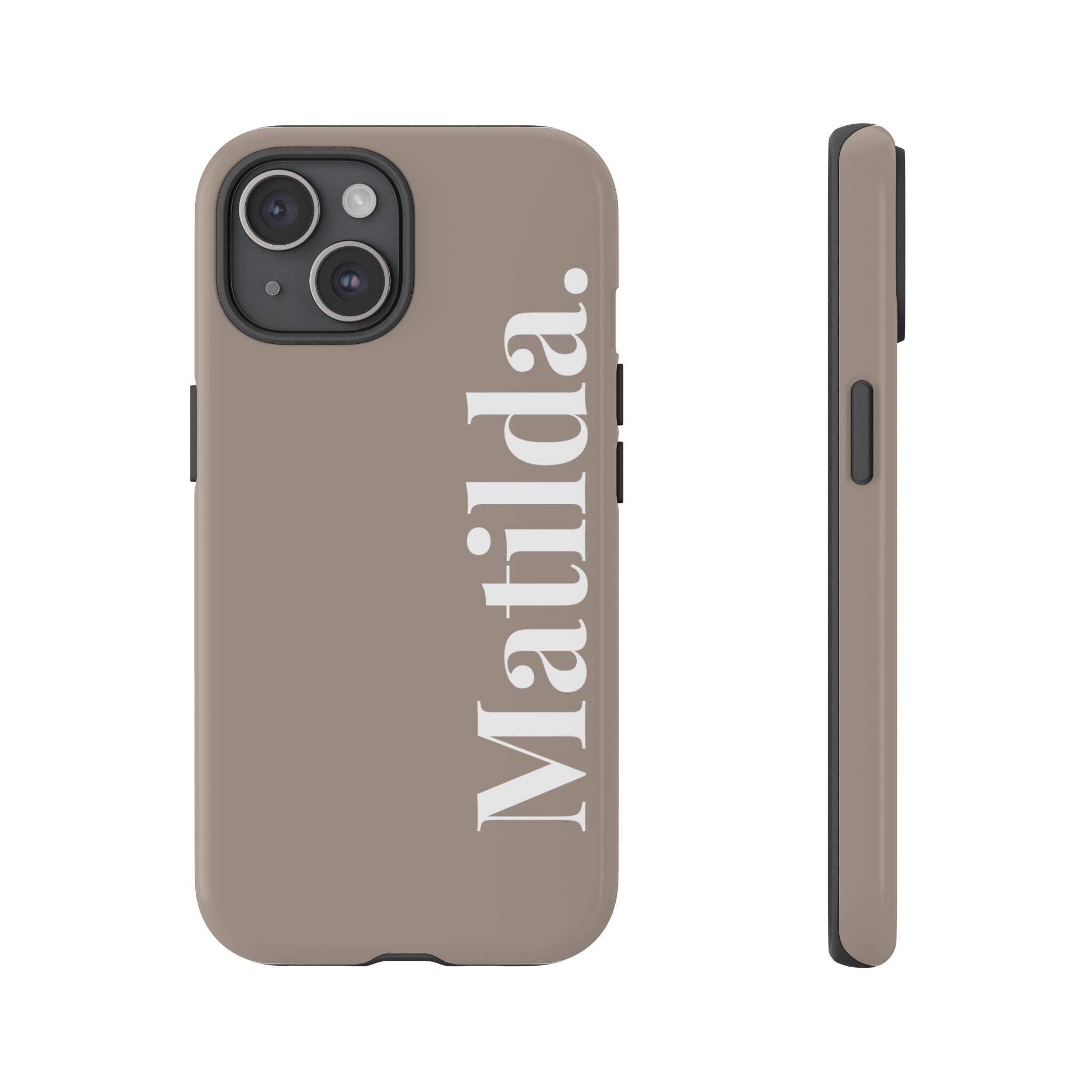 MOCCA BOLD NAME – Personalisierte Handyhülle mit Dual-Layer-Schutz