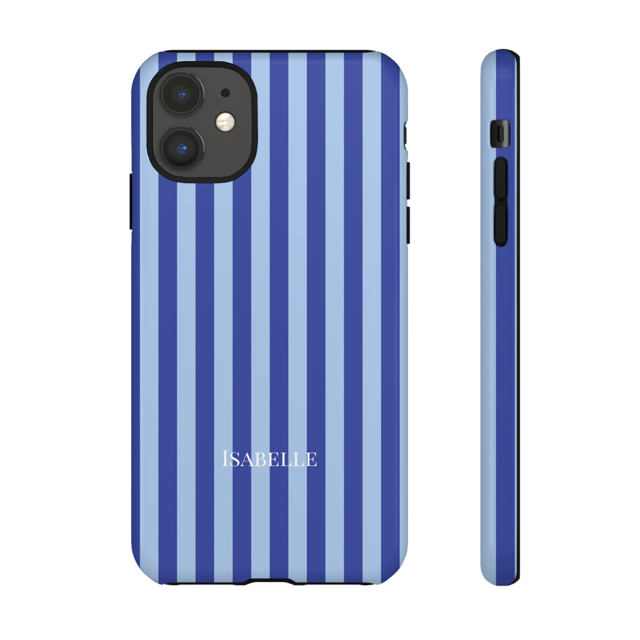 OCEAN BLUE STRIPES – Personalisierte Handyhülle mit Dual-Layer-Schutz