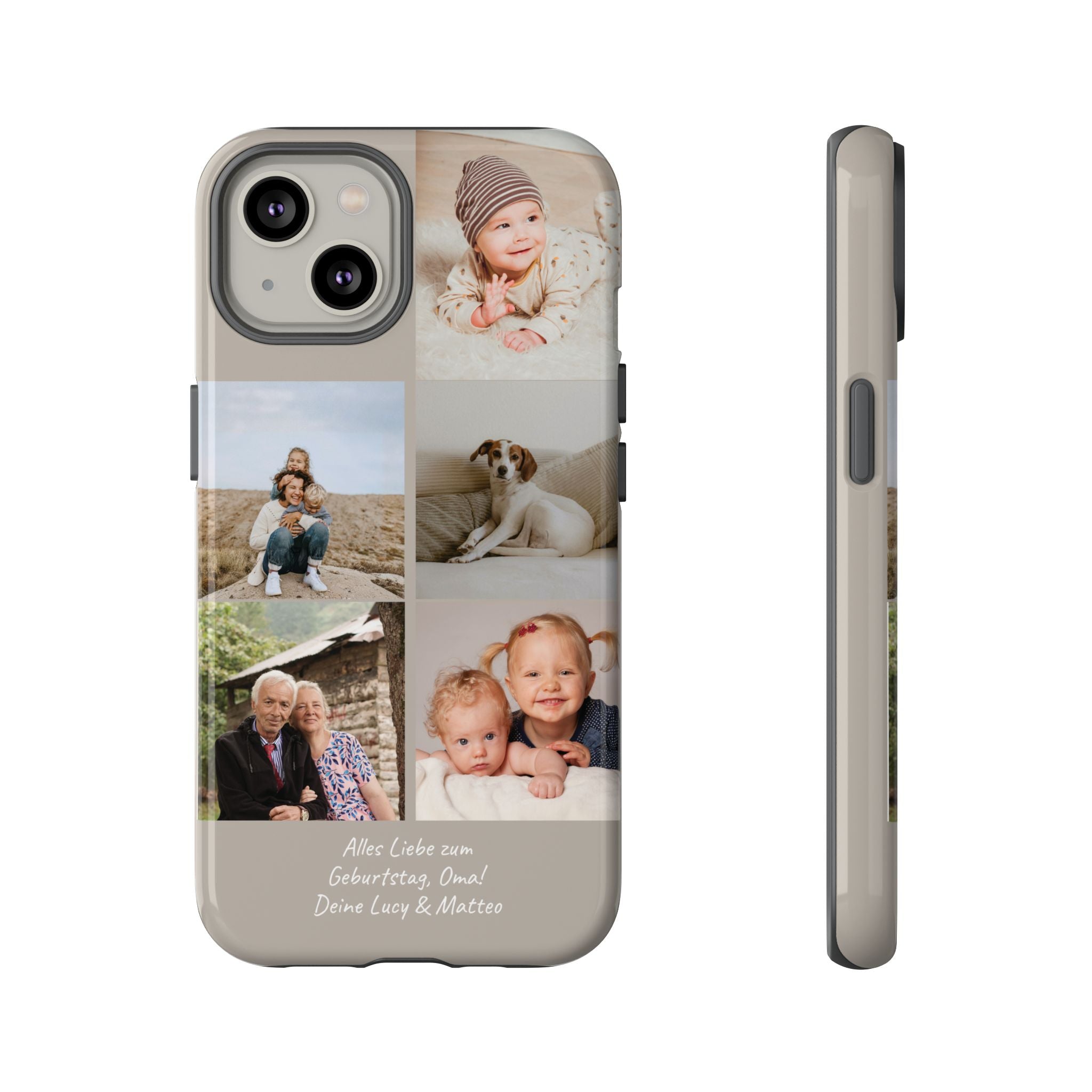 BEIGE COLLAGE – Personalisierte Foto Handyhülle mit Dual-Layer-Schutz