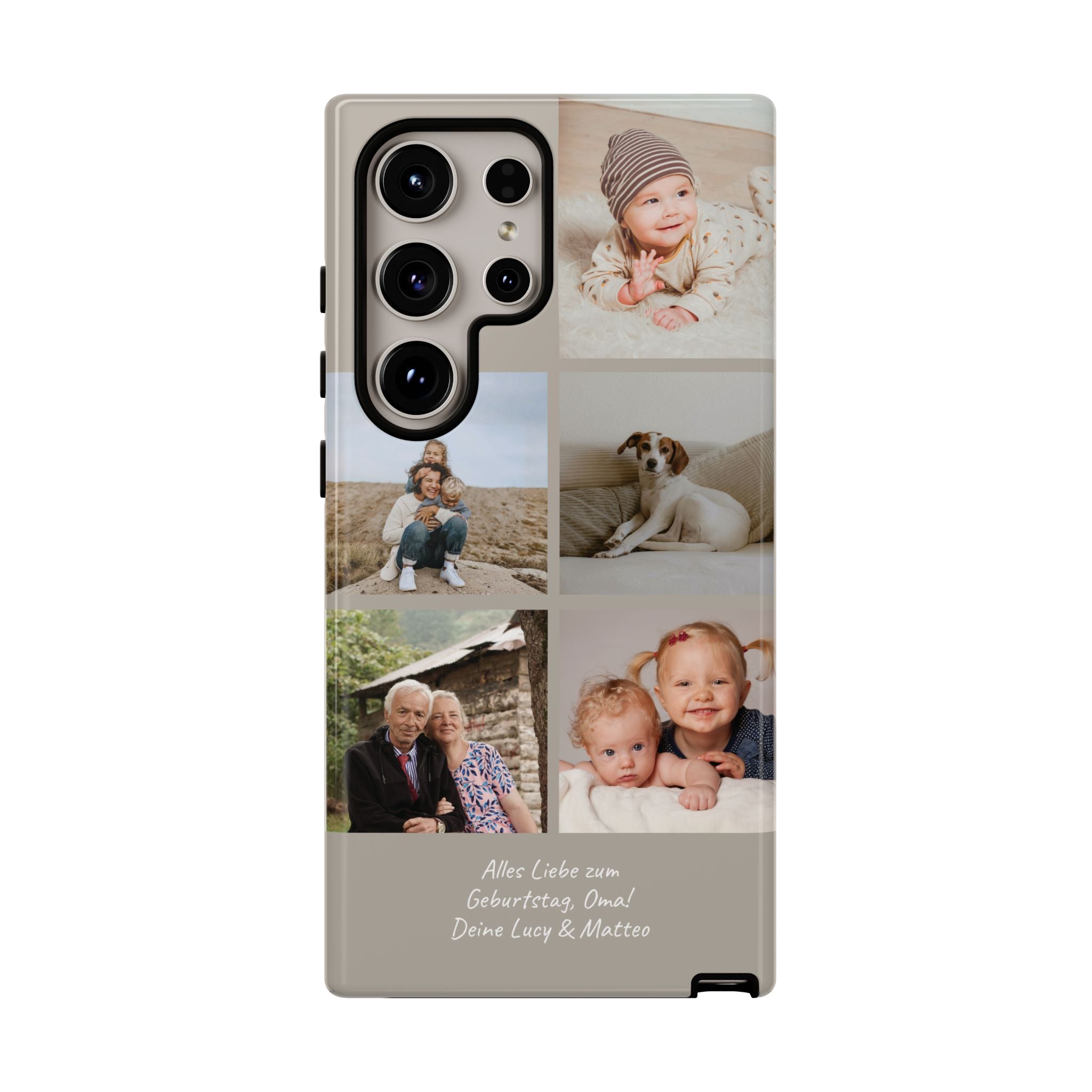 BEIGE COLLAGE – Personalisierte Foto Handyhülle mit Dual-Layer-Schutz