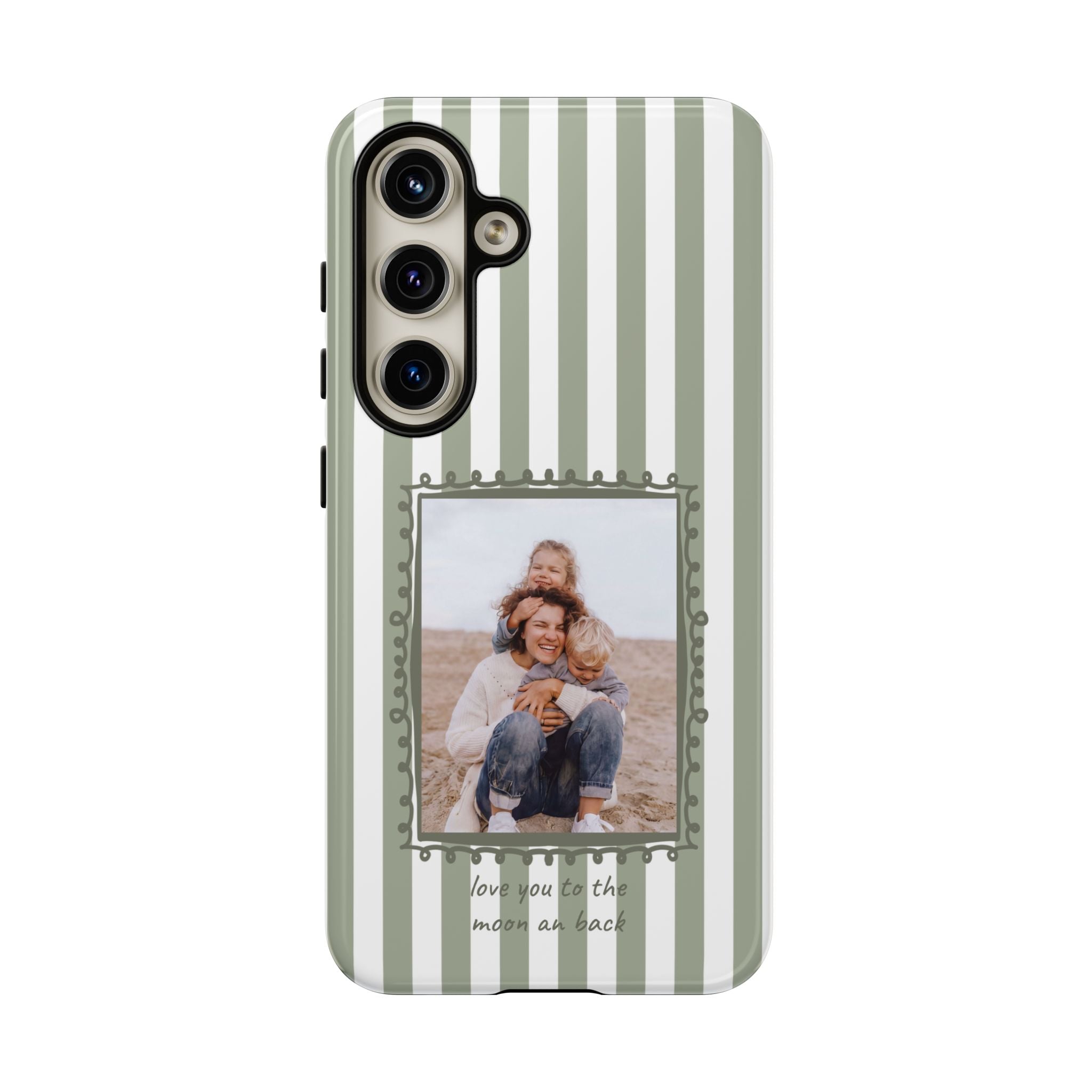 SALBEI STRIPES PHOTO FRAME – Personalisierte Foto Handyhülle mit Dual-Layer-Schutz