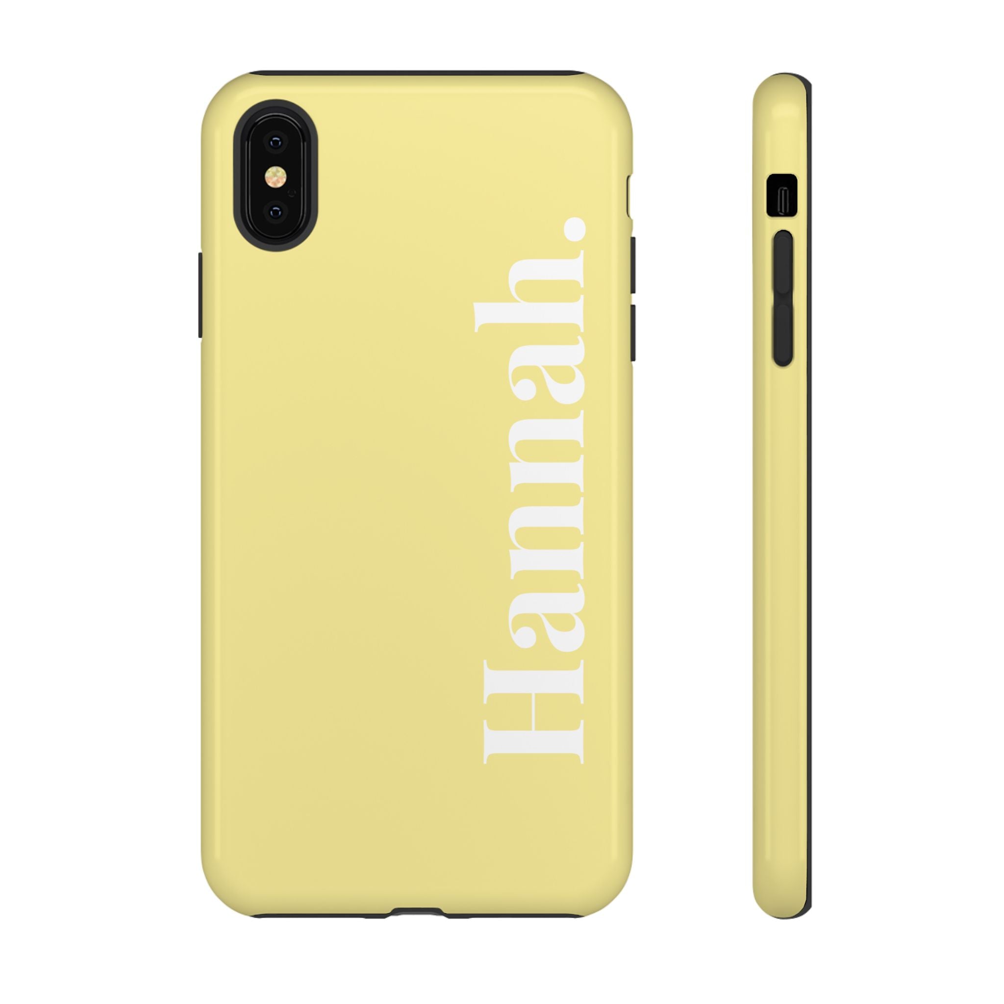 CITRUS YELLOW BOLD NAME – Personalisierte Handyhülle mit Dual-Layer-Schutz