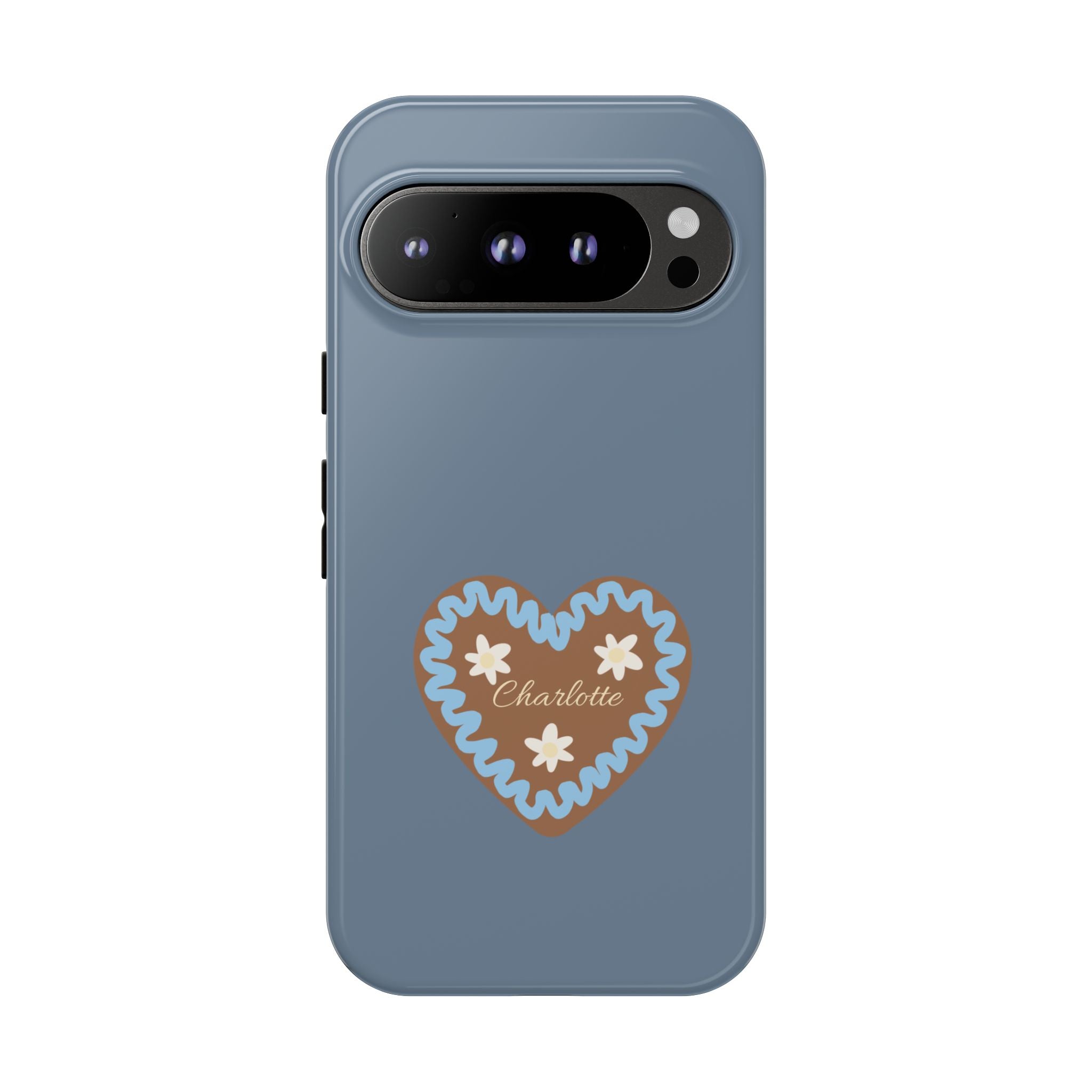 WIESNHERZ TAUBENBLAU – Personalisierte Handyhülle mit Dual-Layer-Schutz